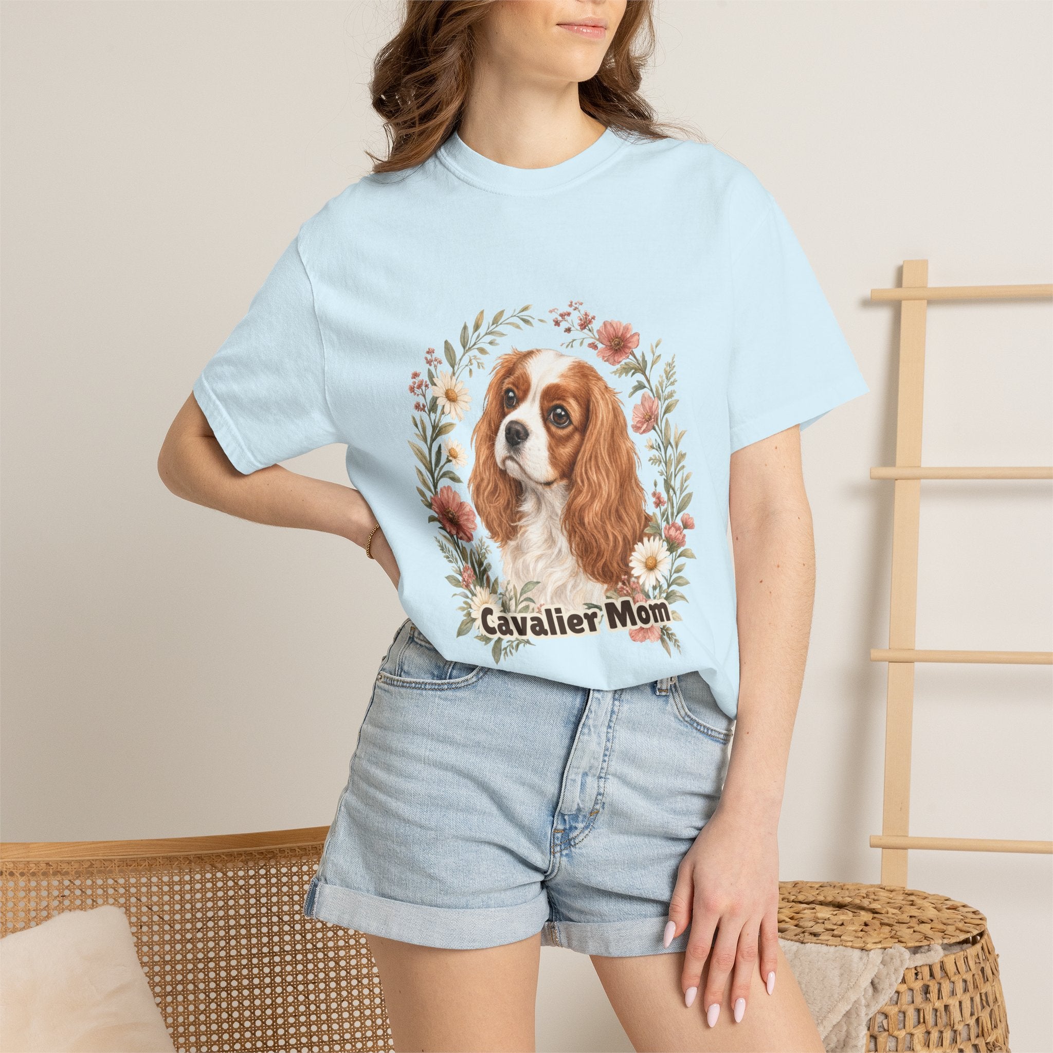 Cavalier Mom Shirt, Cavalier King Charles Spaniel Tee, Dog Mom Gift, Wildflower Dog Lover Sweatshirt