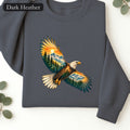 Soaring Eagle Mountain Scene Sweatshirt | Nature Bird Graphic