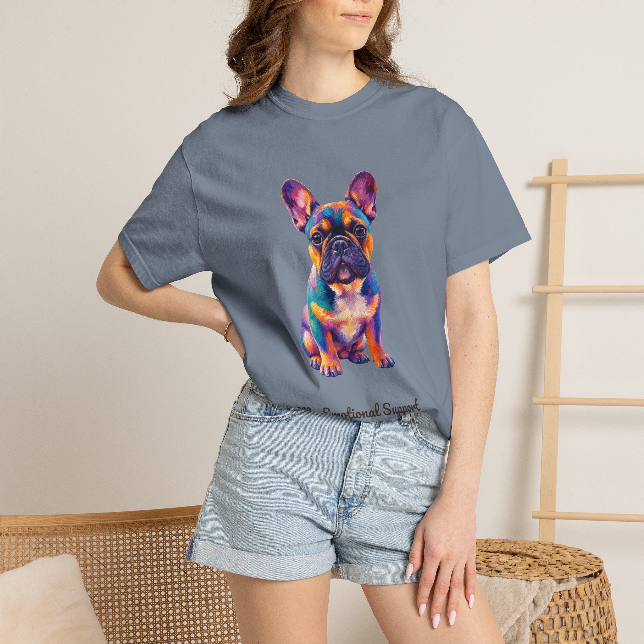 French Bulldog Shirt, My Emotional Support Human Is Offline Tee, Funny Frenchie Dog Mom Gift, Painterly Dog Lover Sweatshirt