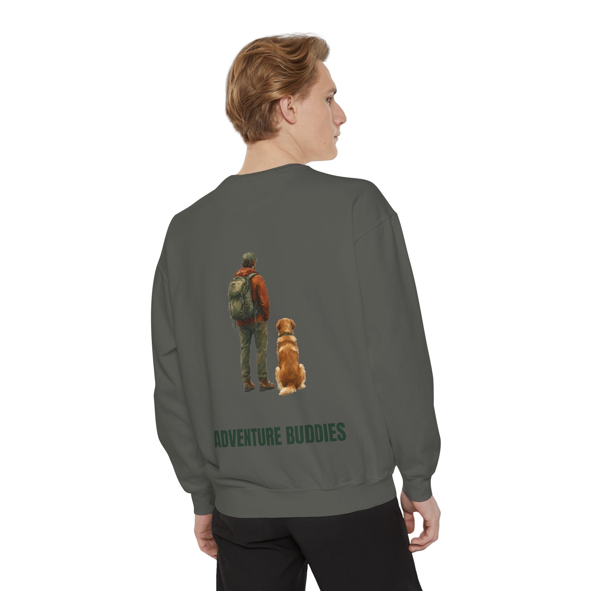 Adventure Buddies Shirt, Dog and Human Hiking Tee, Matching Dog Owner Gift, Painterly Outdoor Sweatshirt
