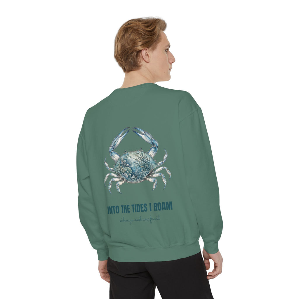 Into the Tides I Roam Shirt, Blue Crab Double Exposure Tee, Ocean Beach Coastal Lover Gift, Nautical Sea Life Sweatshirt
