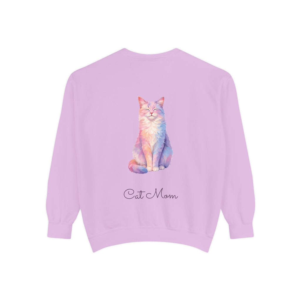 Cat Mom Shirt, Pastel Painterly Cat Tee, Cute Cat Lover Gift, Cat Owner Sweatshirt for Her