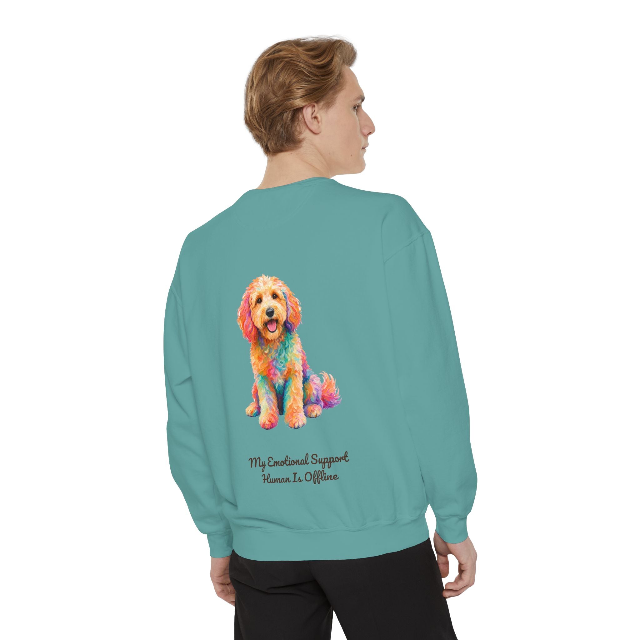 Goldendoodle Shirt, My Emotional Support Human Is Offline Tee, Funny Doodle Dog Mom Gift, Painterly Dog Lover Sweatshirt