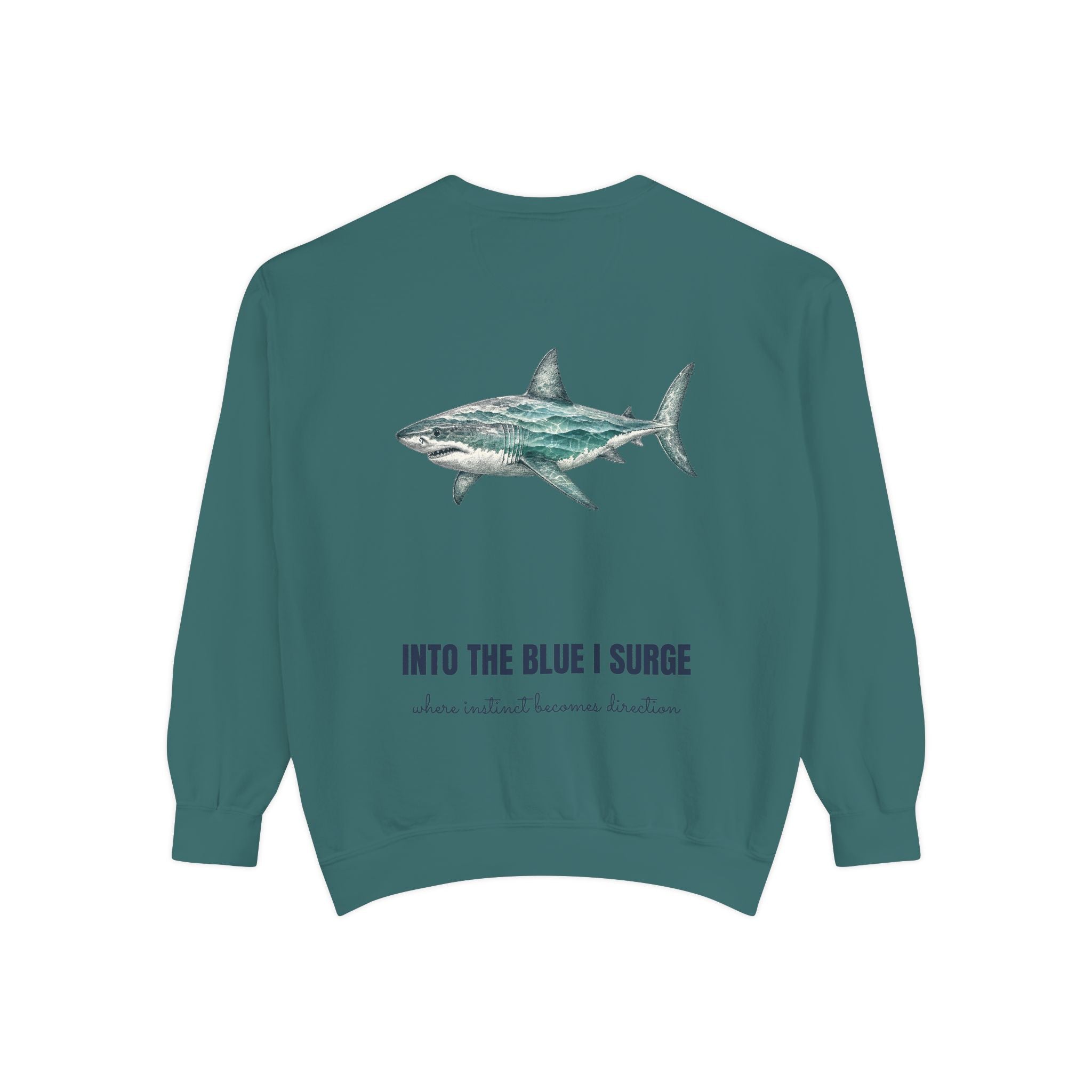 Into the Blue I Surge Shirt, Great White Shark Double Exposure Tee, Ocean Diver Sea Life Gift, Nautical Sweatshirt