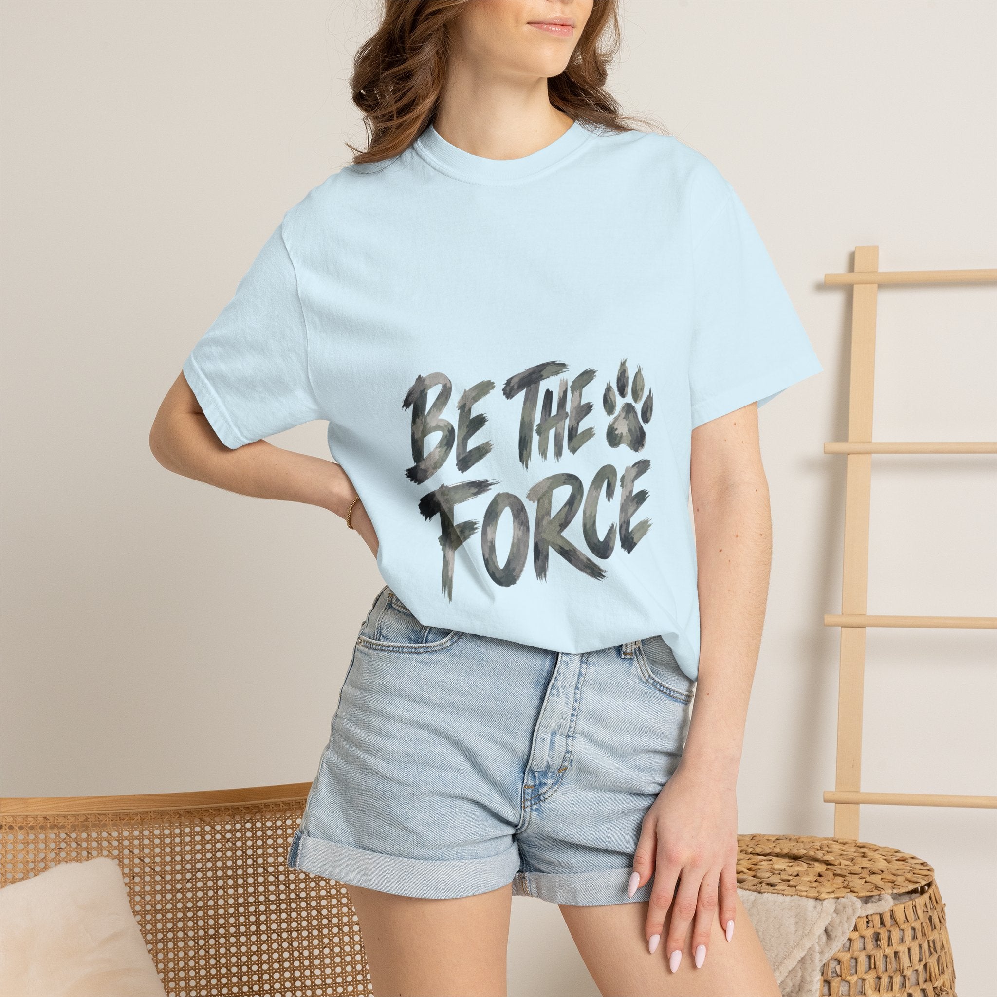 Be The Force Shirt, Camo Motivational Tee, Inspirational Encouragement Gift, Positive Vibes Paw Print Sweatshirt