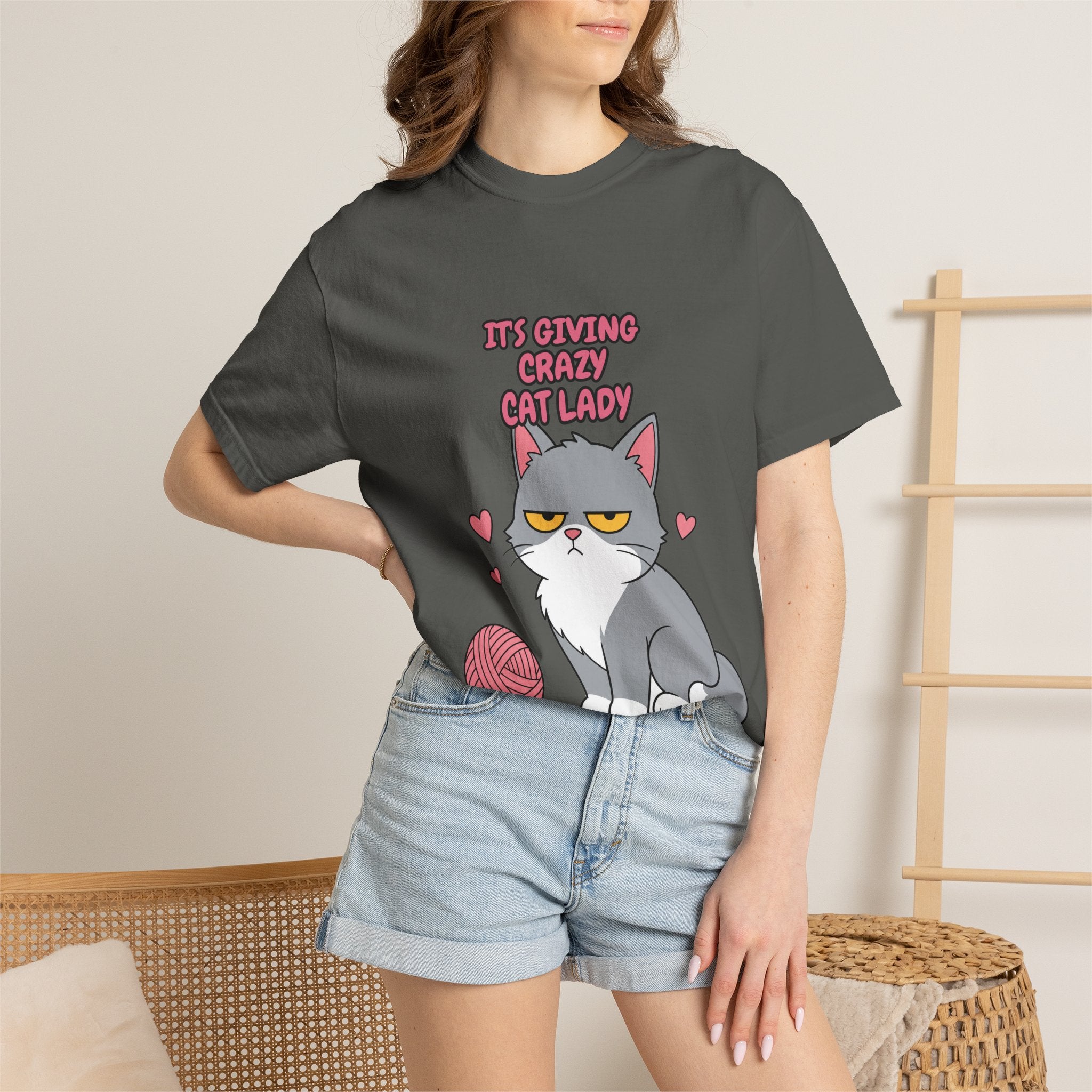 It's Giving Crazy Cat Lady Shirt, Grey Cat Mom Tee, Cat Lover Gift, Funny Cat Owner Sweatshirt