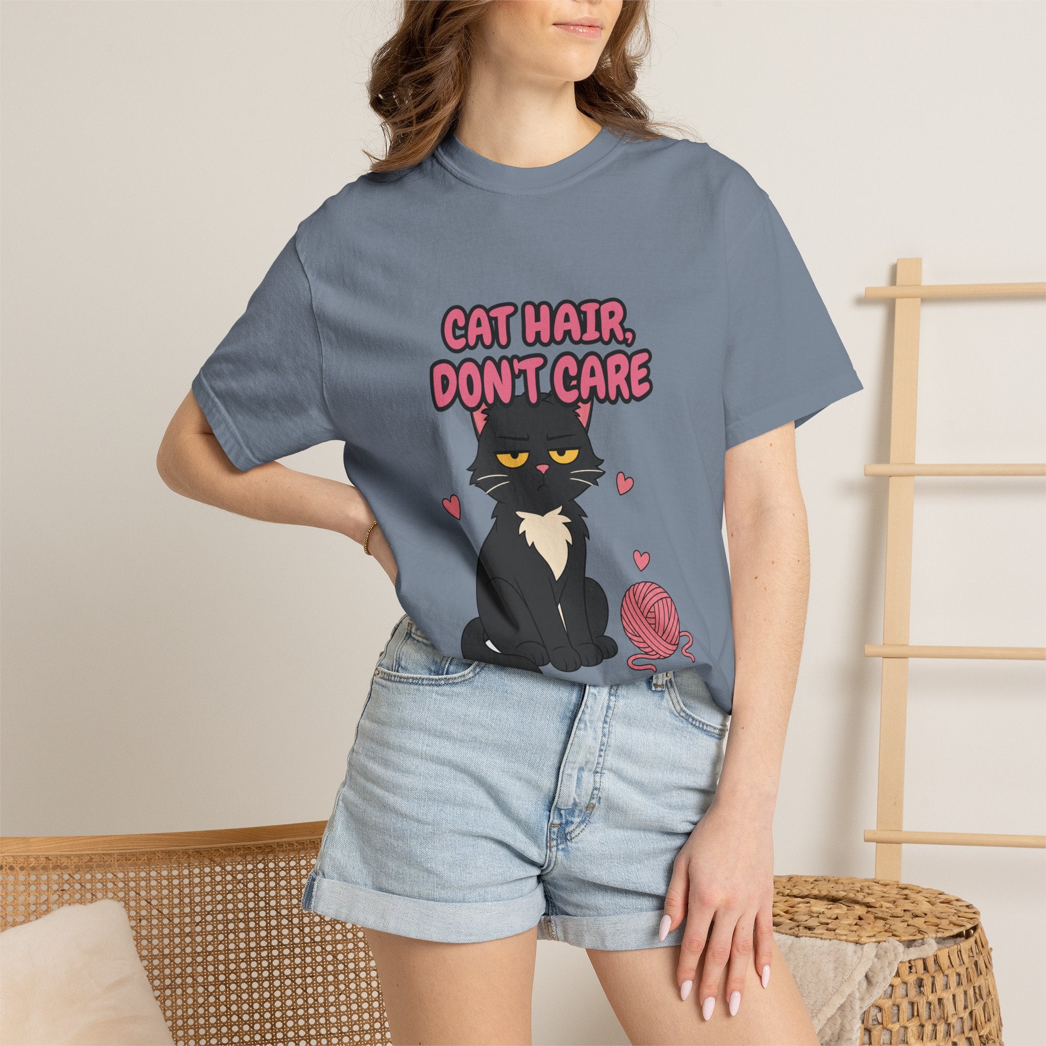 Cat Hair Don't Care Shirt, Funny Cat Mom Tee, Cat Lover Gift, Cat Owner Sweatshirt
