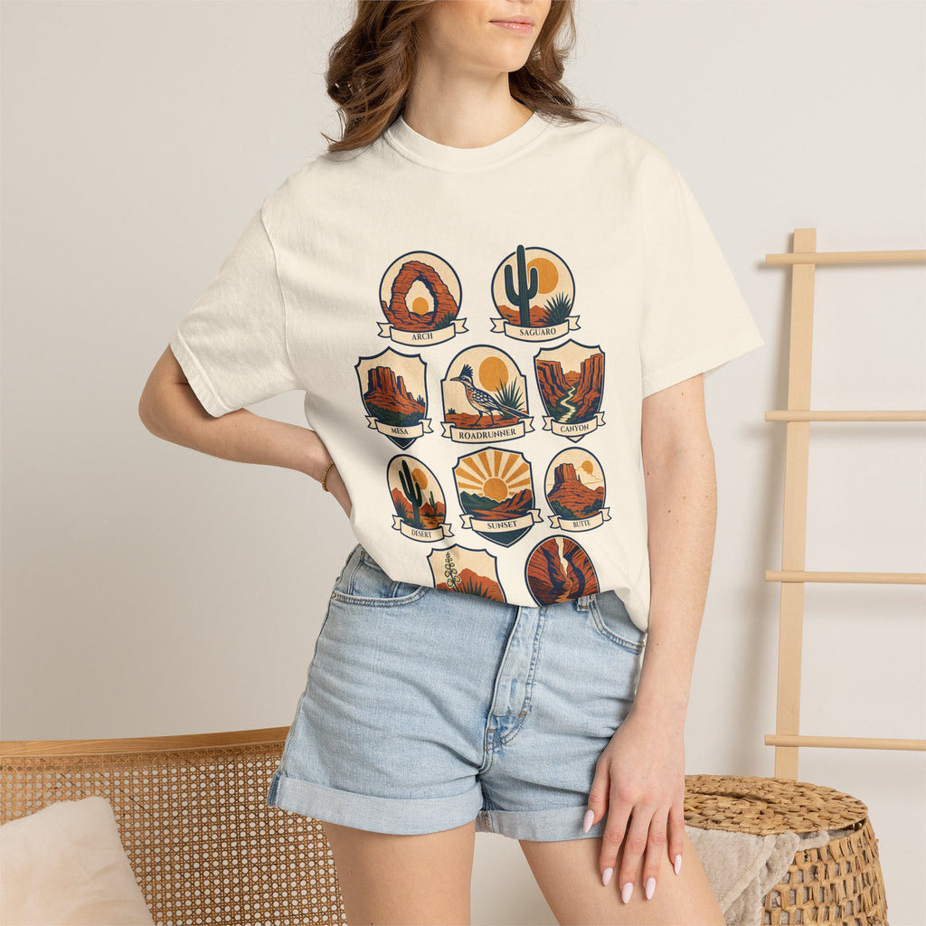 Southwest National Parks Shirt, Desert Badge Tee, Arizona Utah Hiking Gift, Retro Adventure Cactus Sweatshirt