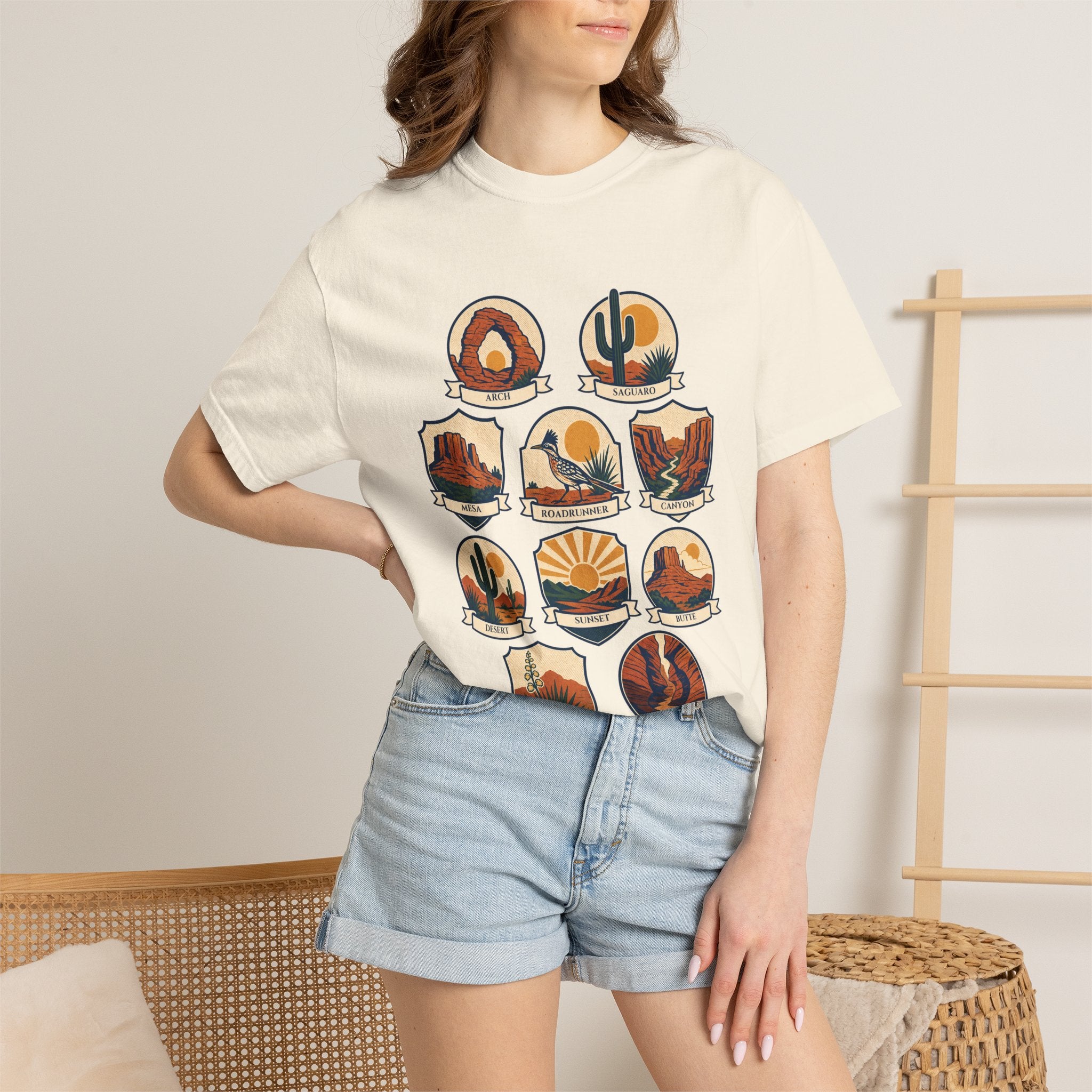 Southwest National Parks Shirt, Desert Badge Tee, Arizona Utah Hiking Gift, Retro Adventure Cactus Sweatshirt