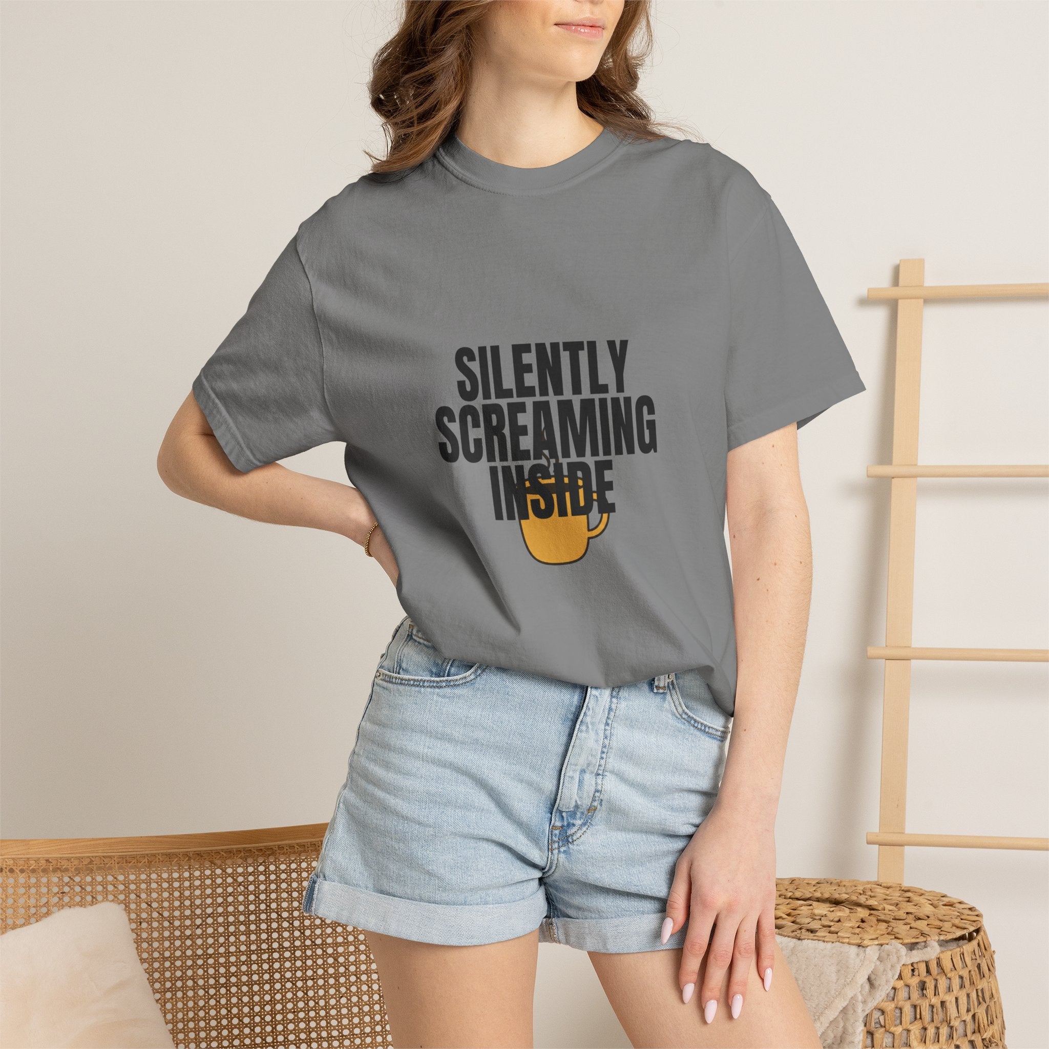 Silently Screaming Inside Shirt, Funny Sarcastic Tee, Coffee Lover Gift, Introvert Humor Sweatshirt
