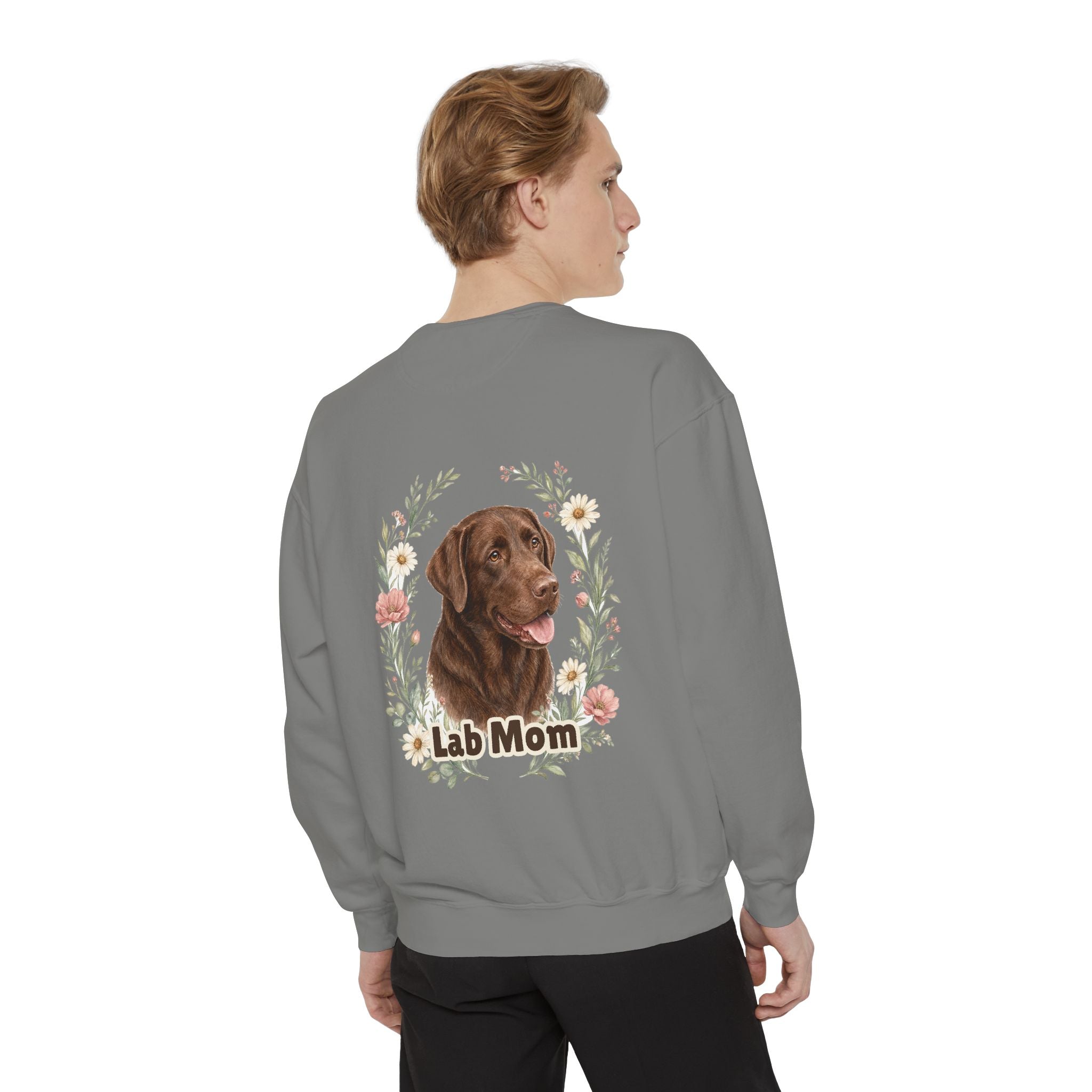 Chocolate Lab Mom Shirt, Labrador Mom Tee, Dog Mom Gift, Wildflower Dog Lover Sweatshirt, Cute Dog Owner Gift
