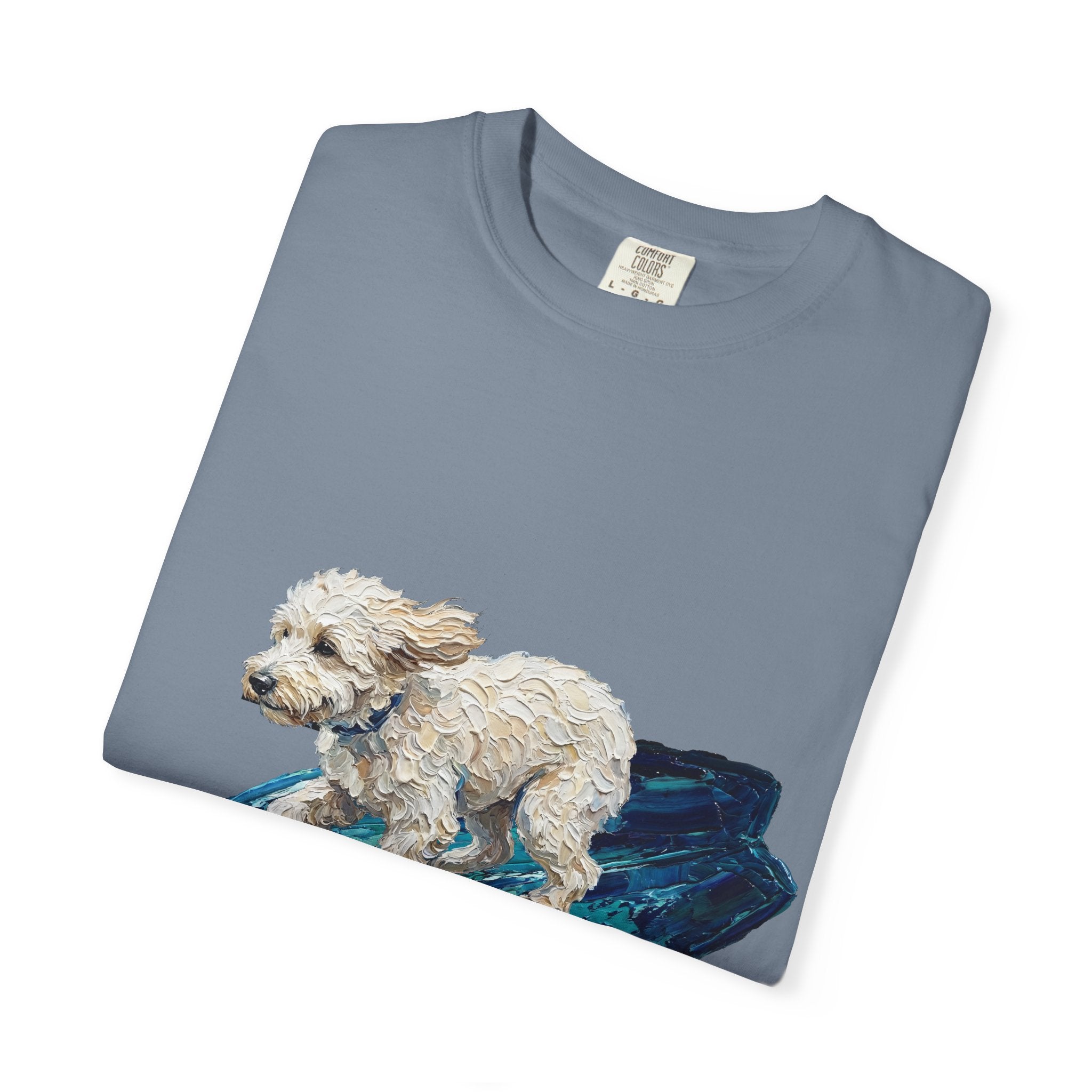 Surfing Dog Shirt, Painterly Surf Dog Tee, Beach Coastal Dog Lover Gift, Summer Ocean Dog Mom Sweatshirt