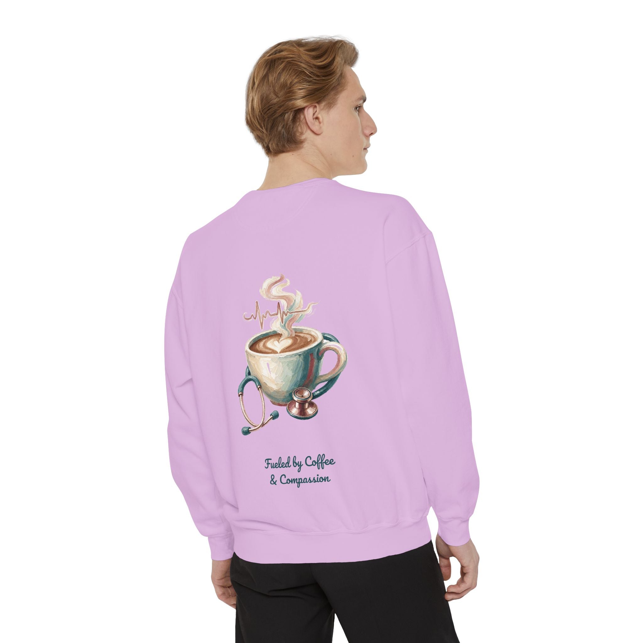 Nurse Shirt, Fueled by Coffee and Compassion Tee, Nurse Week RN Gift, Painterly Nurse Coffee Sweatshirt