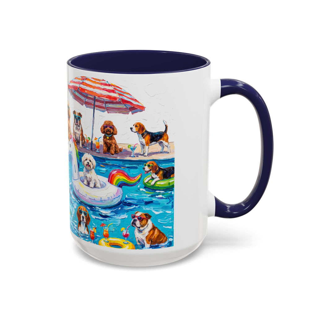 Dogs Pool Party Coffee Mug — Funny Summer Dog Mug (15 oz)