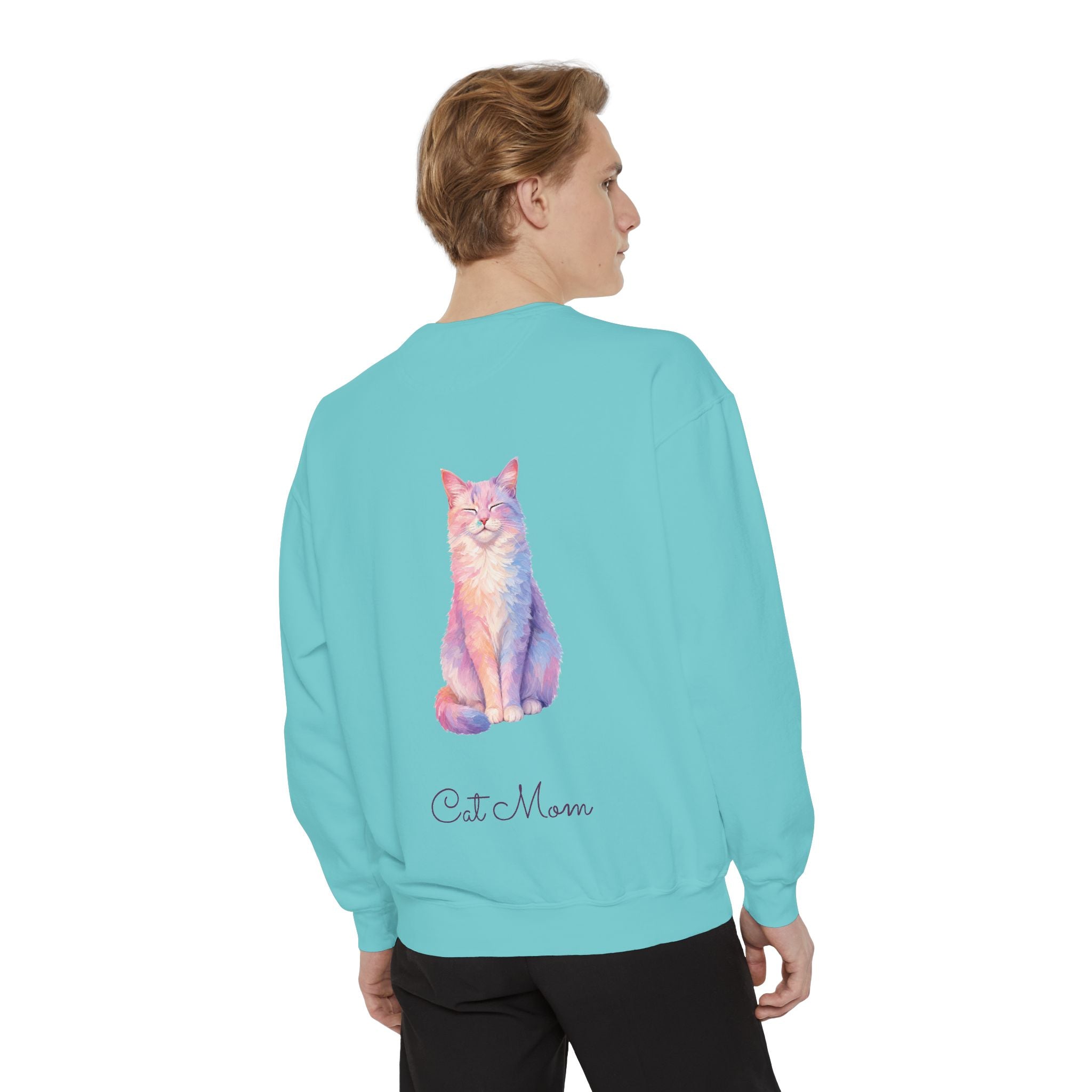 Cat Mom Shirt, Pastel Painterly Cat Tee, Cute Cat Lover Gift, Cat Owner Sweatshirt for Her