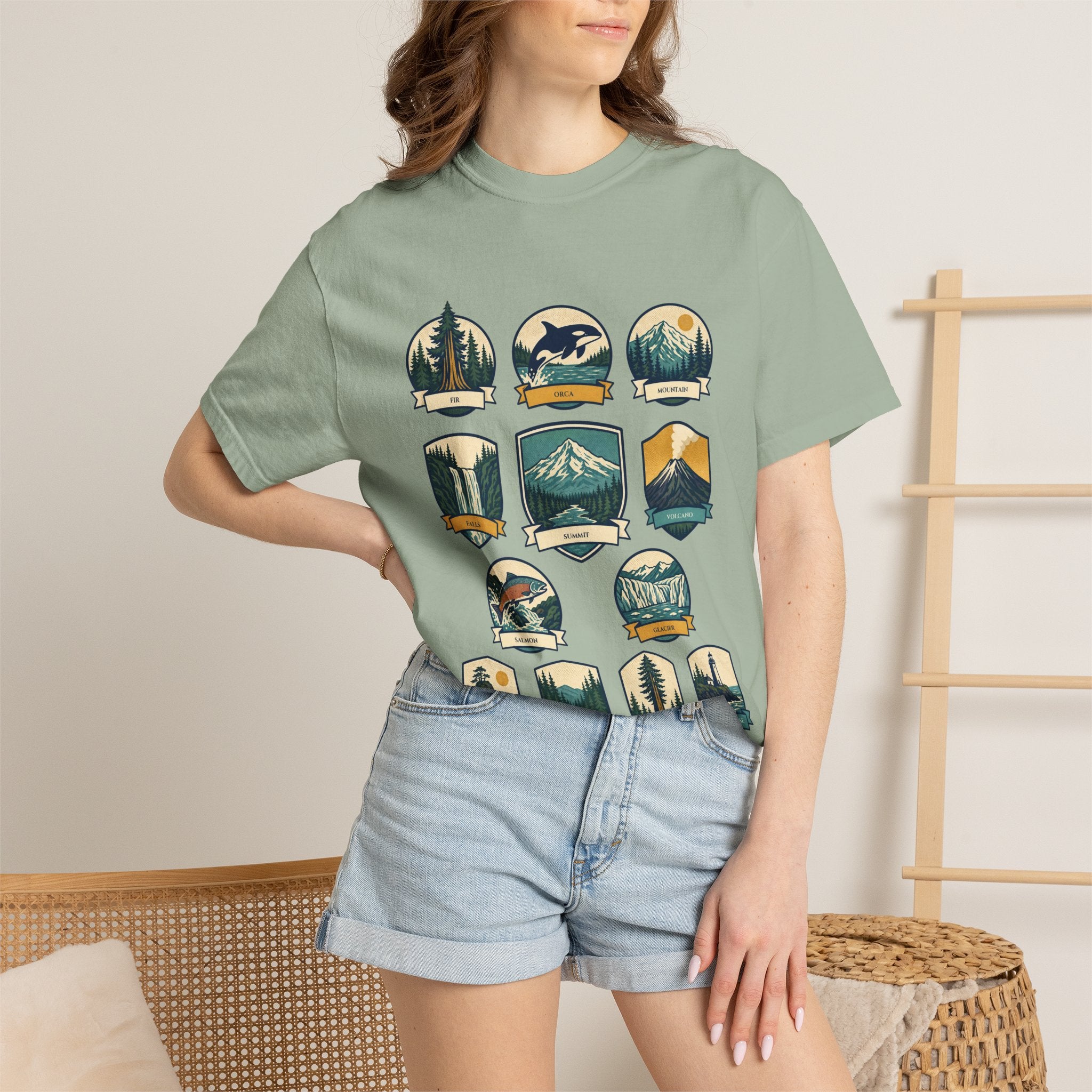 Pacific Northwest Shirt, PNW National Parks Badge Tee, Hiking Camping Gift, Retro Outdoor Adventure Sweatshirt