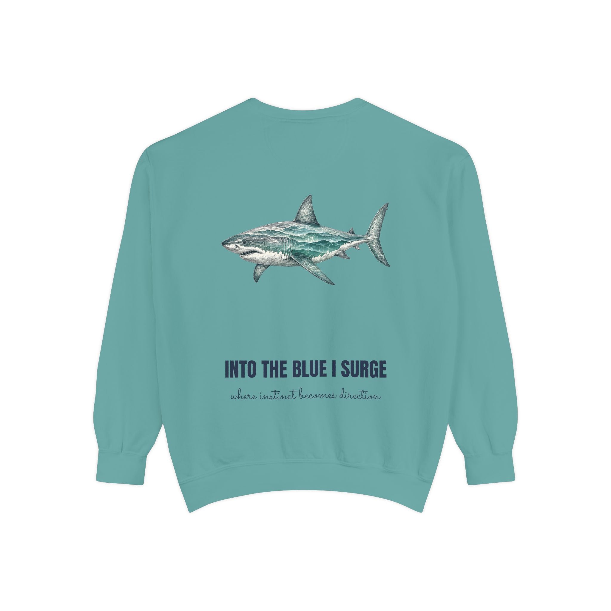 Into the Blue I Surge Shirt, Great White Shark Double Exposure Tee, Ocean Diver Sea Life Gift, Nautical Sweatshirt