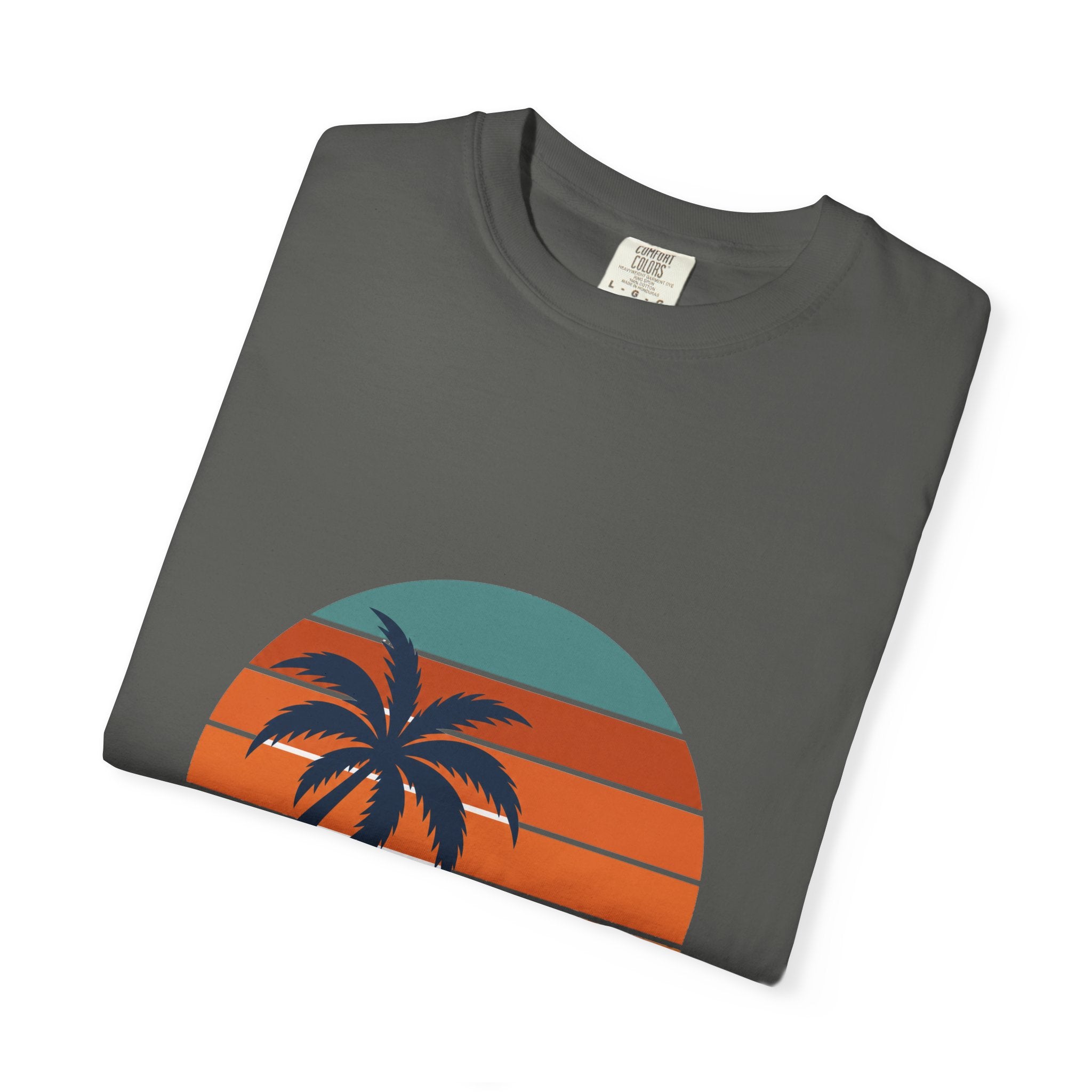 Retro Sunset Beach Shirt, Vintage Palm Tee, Ocean Surf Gift, 70s Coastal Landscape Sweatshirt