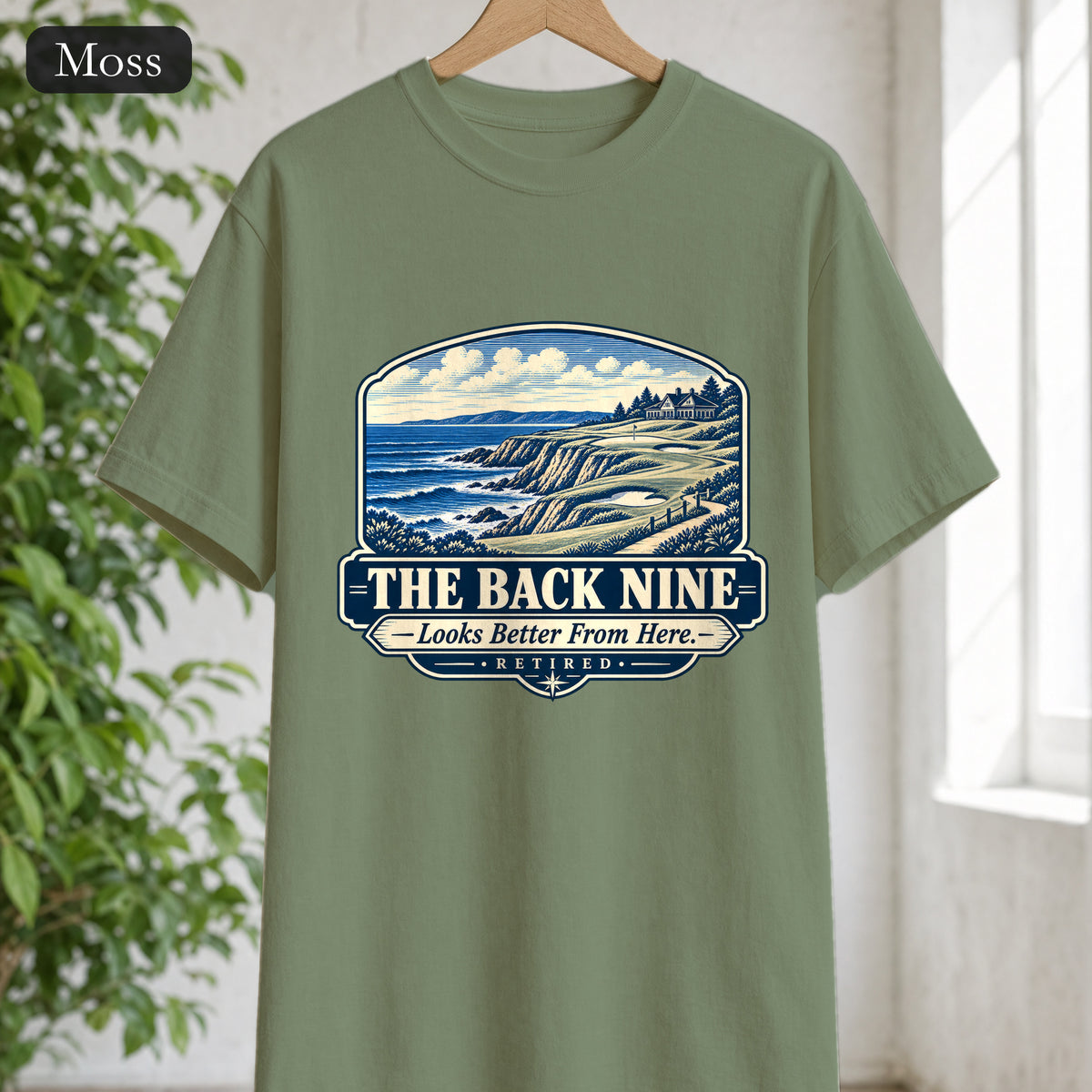 The Back Nine Shirt, Scenic Golf Coast Tee, Vintage Golf Course Graphic, Golfer Gift