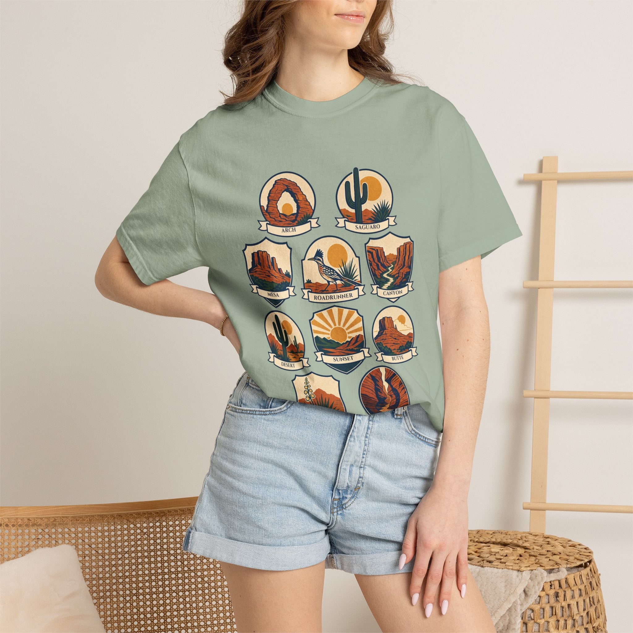 Southwest National Parks Shirt, Desert Badge Tee, Arizona Utah Hiking Gift, Retro Adventure Cactus Sweatshirt