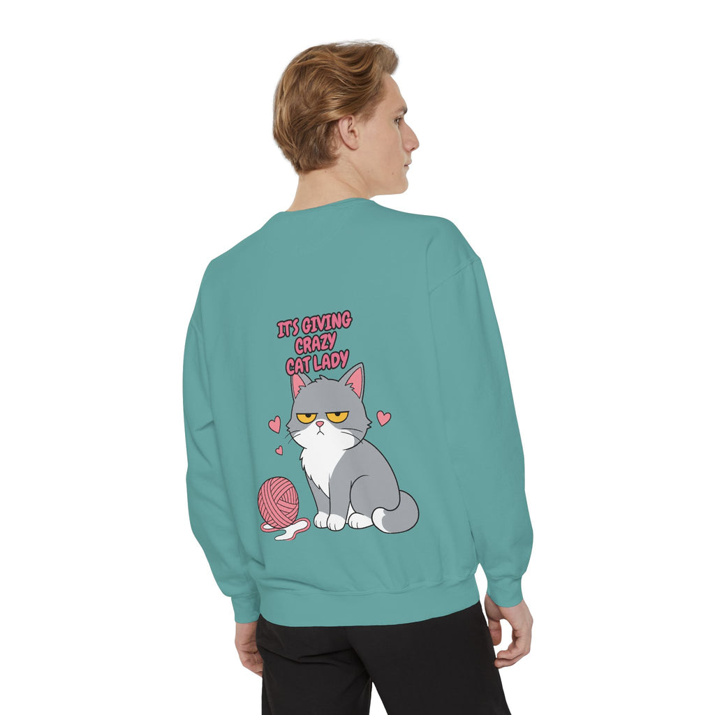 It's Giving Crazy Cat Lady Shirt, Grey Cat Mom Tee, Cat Lover Gift, Funny Cat Owner Sweatshirt