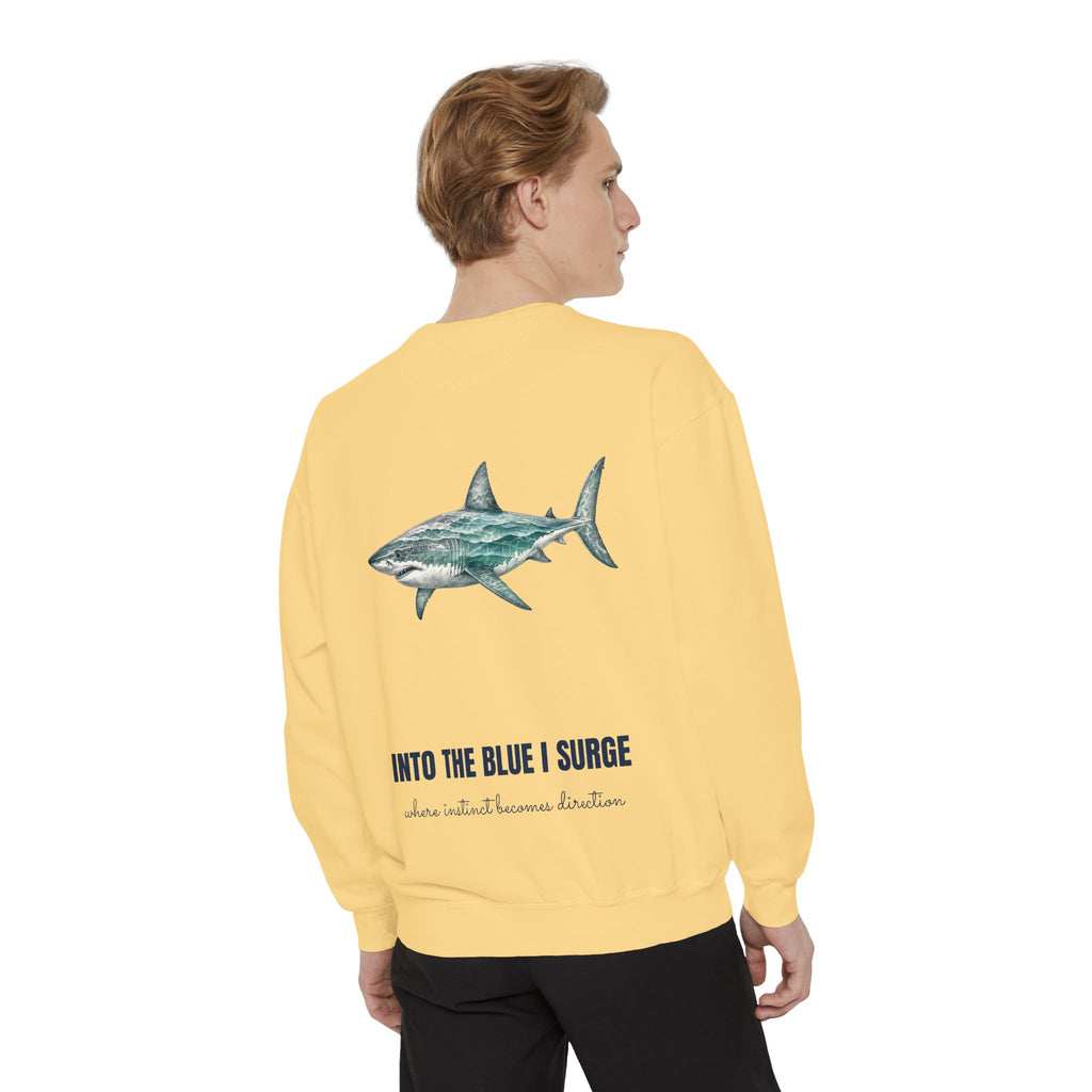 Into the Blue I Surge Shirt, Great White Shark Double Exposure Tee, Ocean Diver Sea Life Gift, Nautical Sweatshirt