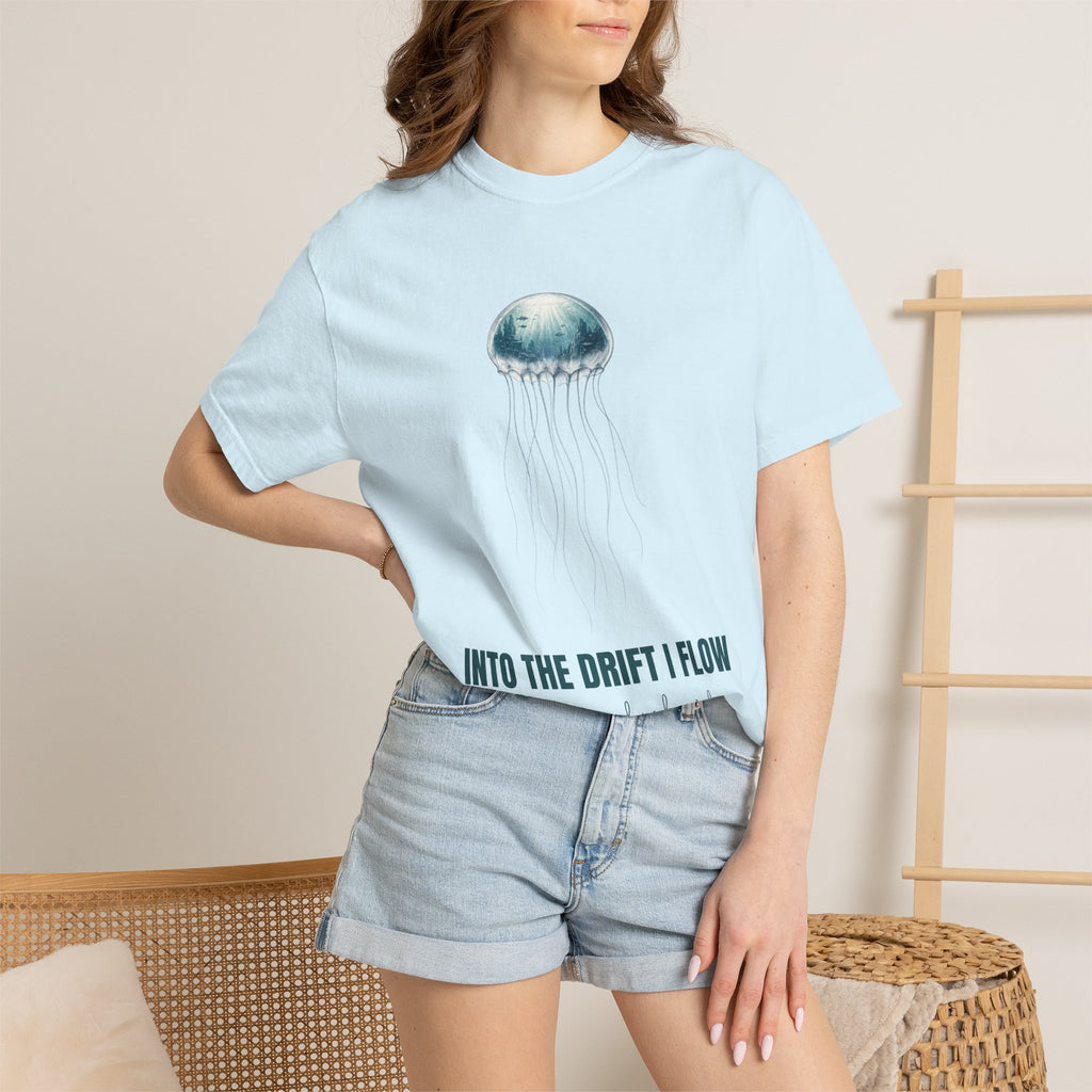 Into the Drift I Flow Shirt, Jellyfish Double Exposure Tee, Ocean Diver Sea Life Gift, Nautical Marine Sweatshirt