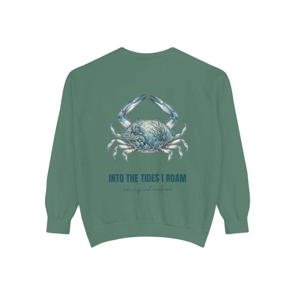 Into the Tides I Roam Shirt, Blue Crab Double Exposure Tee, Ocean Beach Coastal Lover Gift, Nautical Sea Life Sweatshirt
