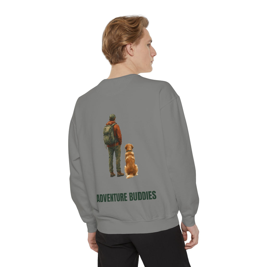 Adventure Buddies Shirt, Dog and Human Hiking Tee, Matching Dog Owner Gift, Painterly Outdoor Sweatshirt