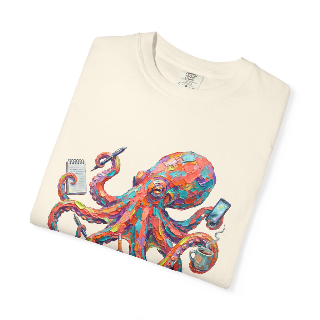 PhD in Multitasking Shirt, Funny Octopus Tee, Busy Mom Boss Gift, Painterly Ocean Humor Sweatshirt