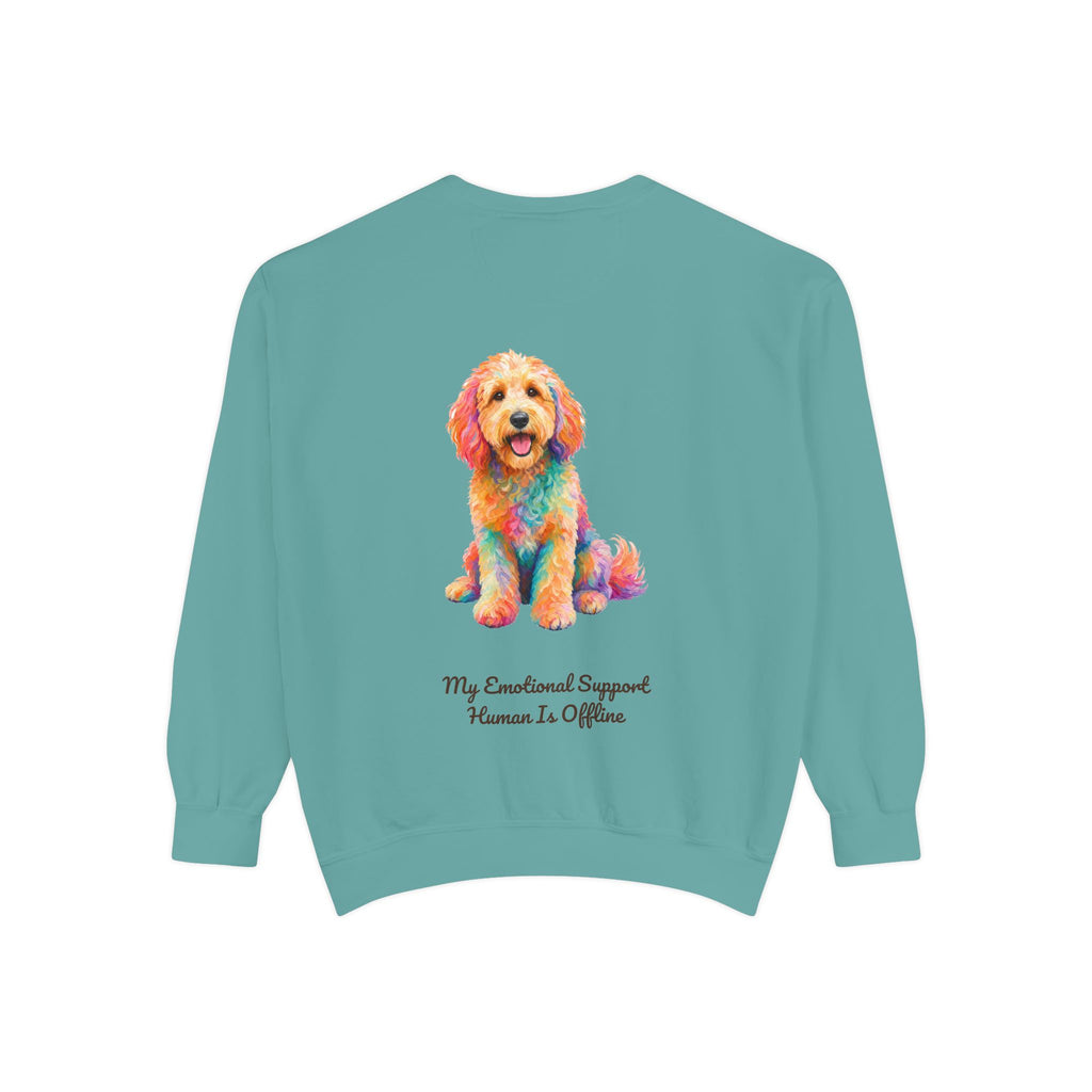 Goldendoodle Shirt, My Emotional Support Human Is Offline Tee, Funny Doodle Dog Mom Gift, Painterly Dog Lover Sweatshirt