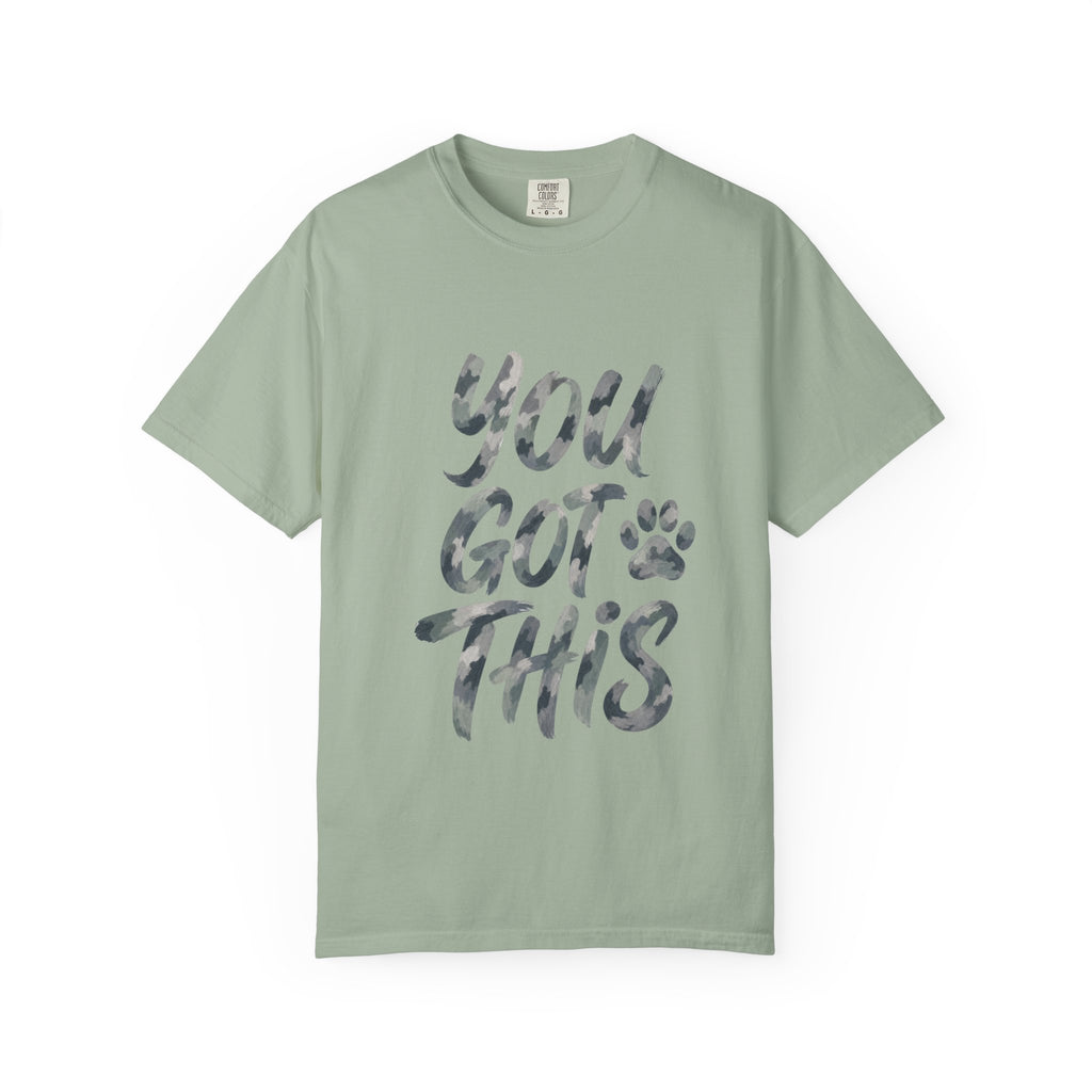 You Got This Shirt, Camo Motivational Tee, Encouragement Mental Health Gift, Positive Vibes Paw Print Sweatshirt