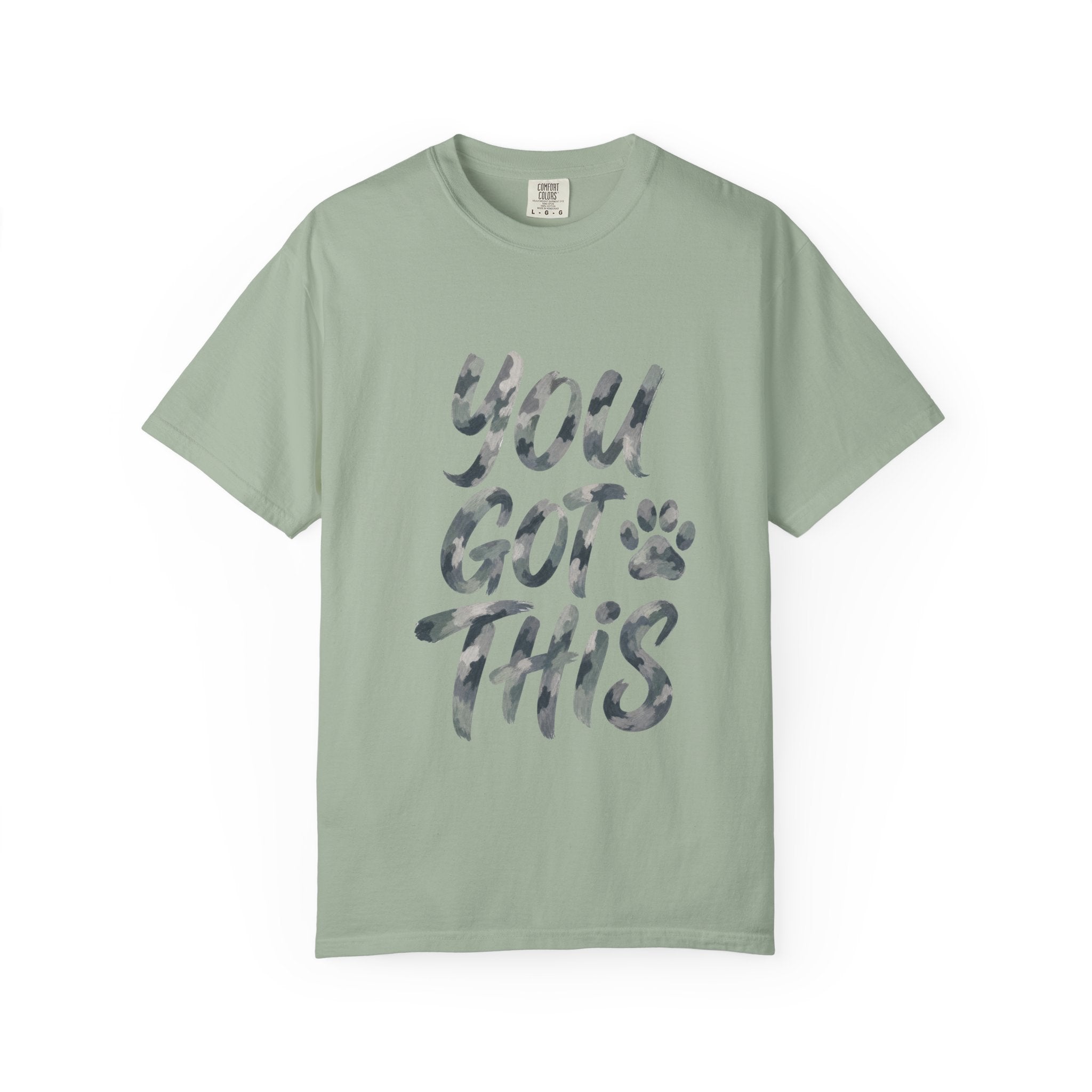 You Got This Shirt, Camo Motivational Tee, Encouragement Mental Health Gift, Positive Vibes Paw Print Sweatshirt