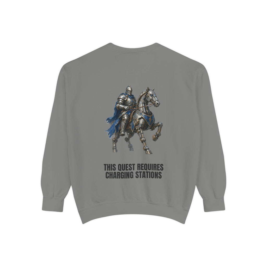 This Quest Requires Charging Stations Shirt, Knight Robot Horse Tee, Funny Gamer Tech Gift, Sci-Fi Fantasy Sweatshirt