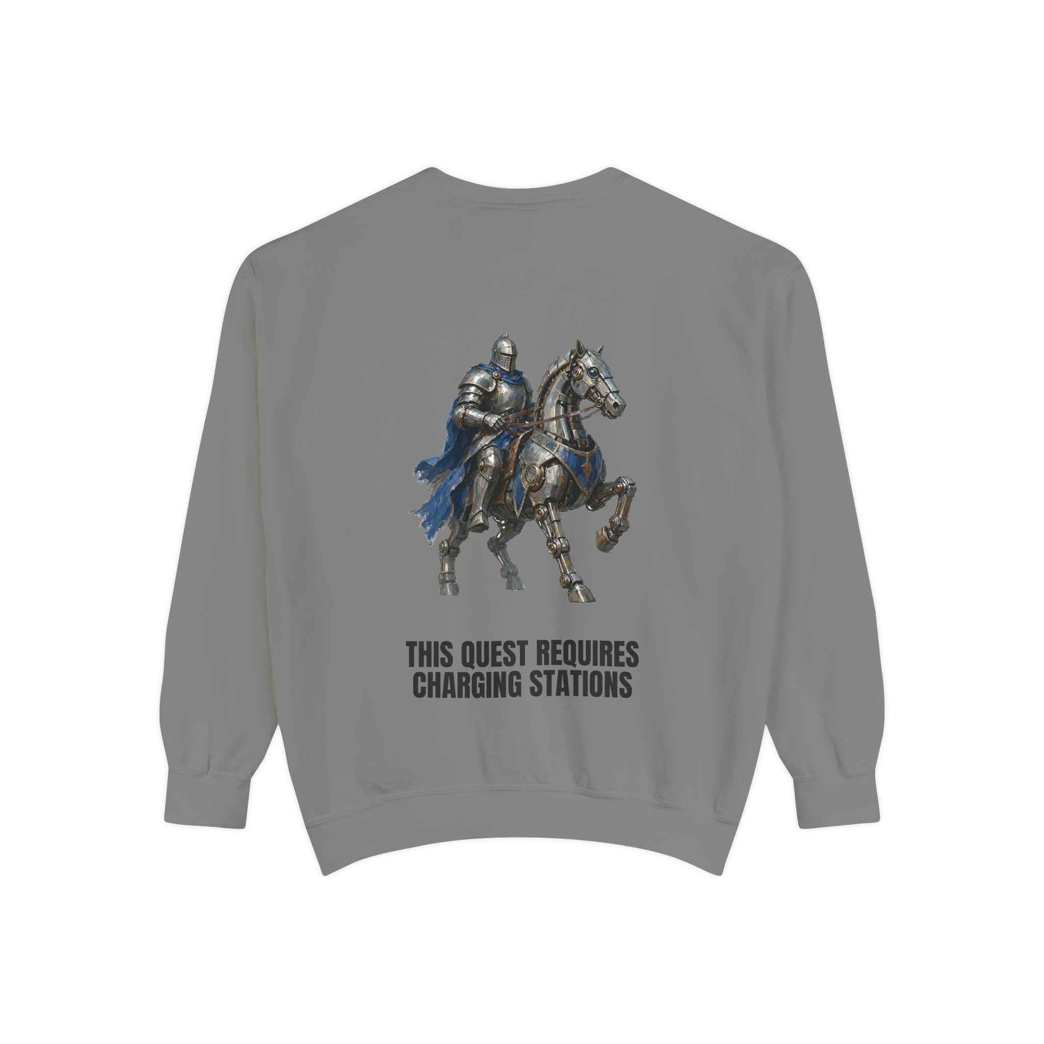This Quest Requires Charging Stations Shirt, Knight Robot Horse Tee, Funny Gamer Tech Gift, Sci-Fi Fantasy Sweatshirt