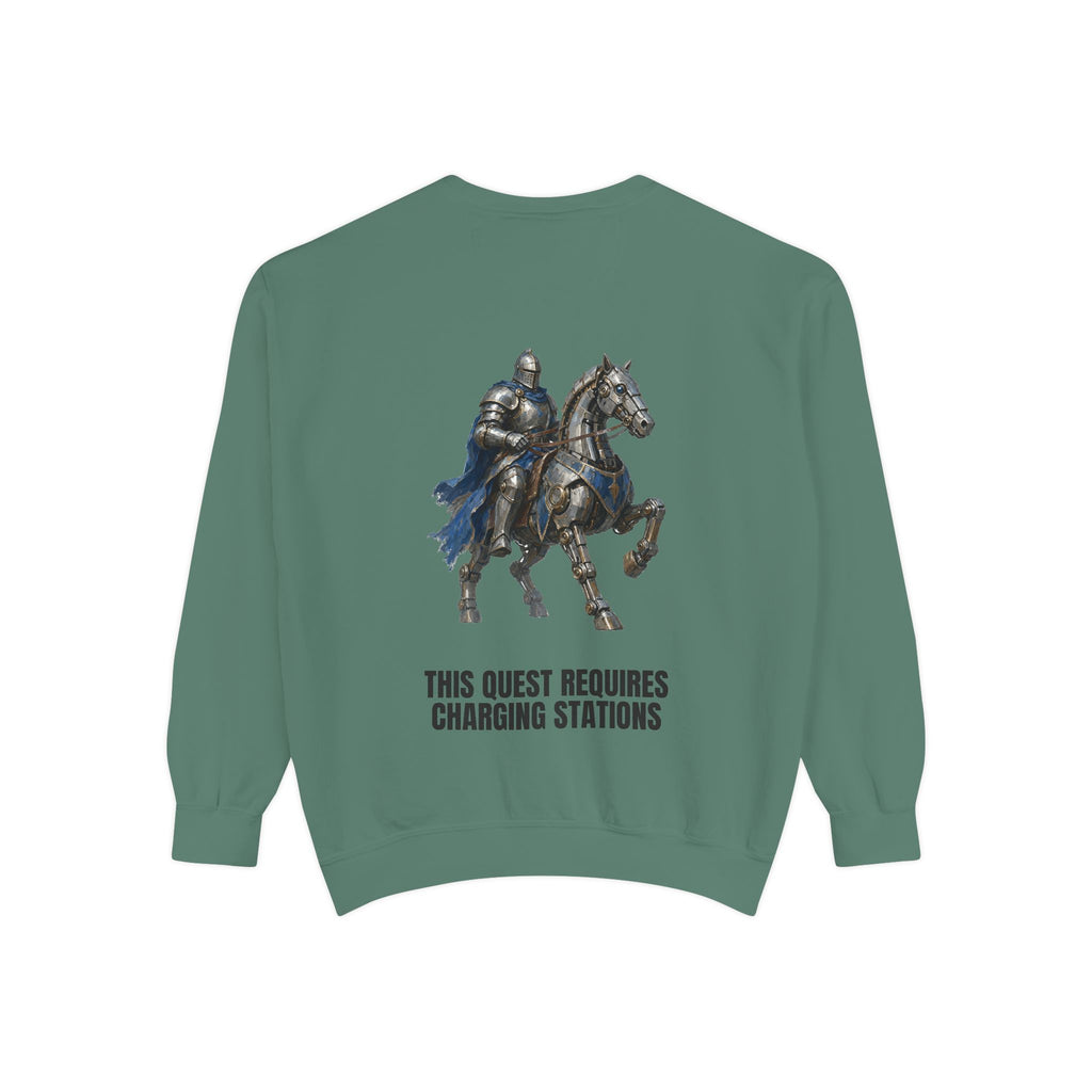 This Quest Requires Charging Stations Shirt, Knight Robot Horse Tee, Funny Gamer Tech Gift, Sci-Fi Fantasy Sweatshirt