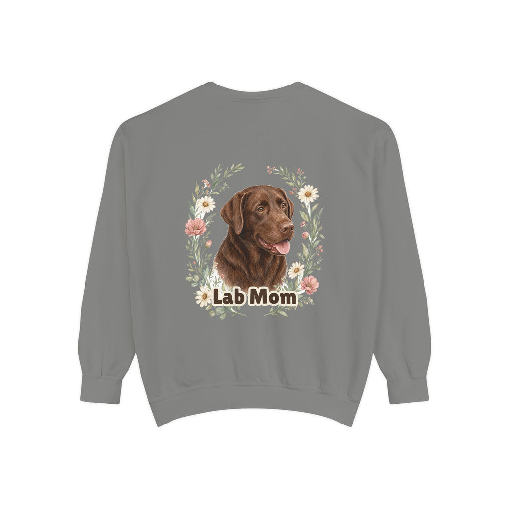 Chocolate Lab Mom Shirt, Labrador Mom Tee, Dog Mom Gift, Wildflower Dog Lover Sweatshirt, Cute Dog Owner Gift