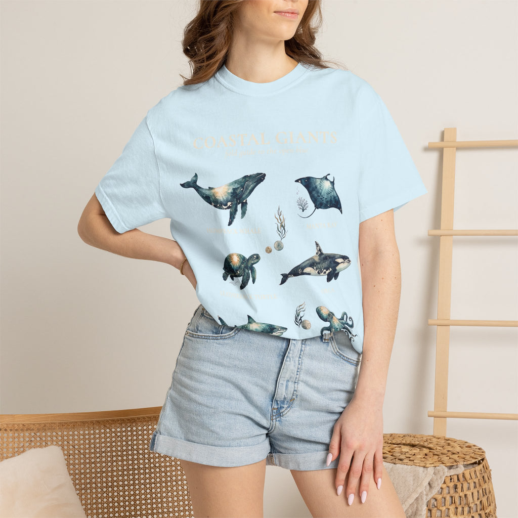 Vintage Ocean Creatures Sweatshirt, Marine Life Field Guide Crewneck, Whale Octopus Sea Turtle Ocean Lover Gift