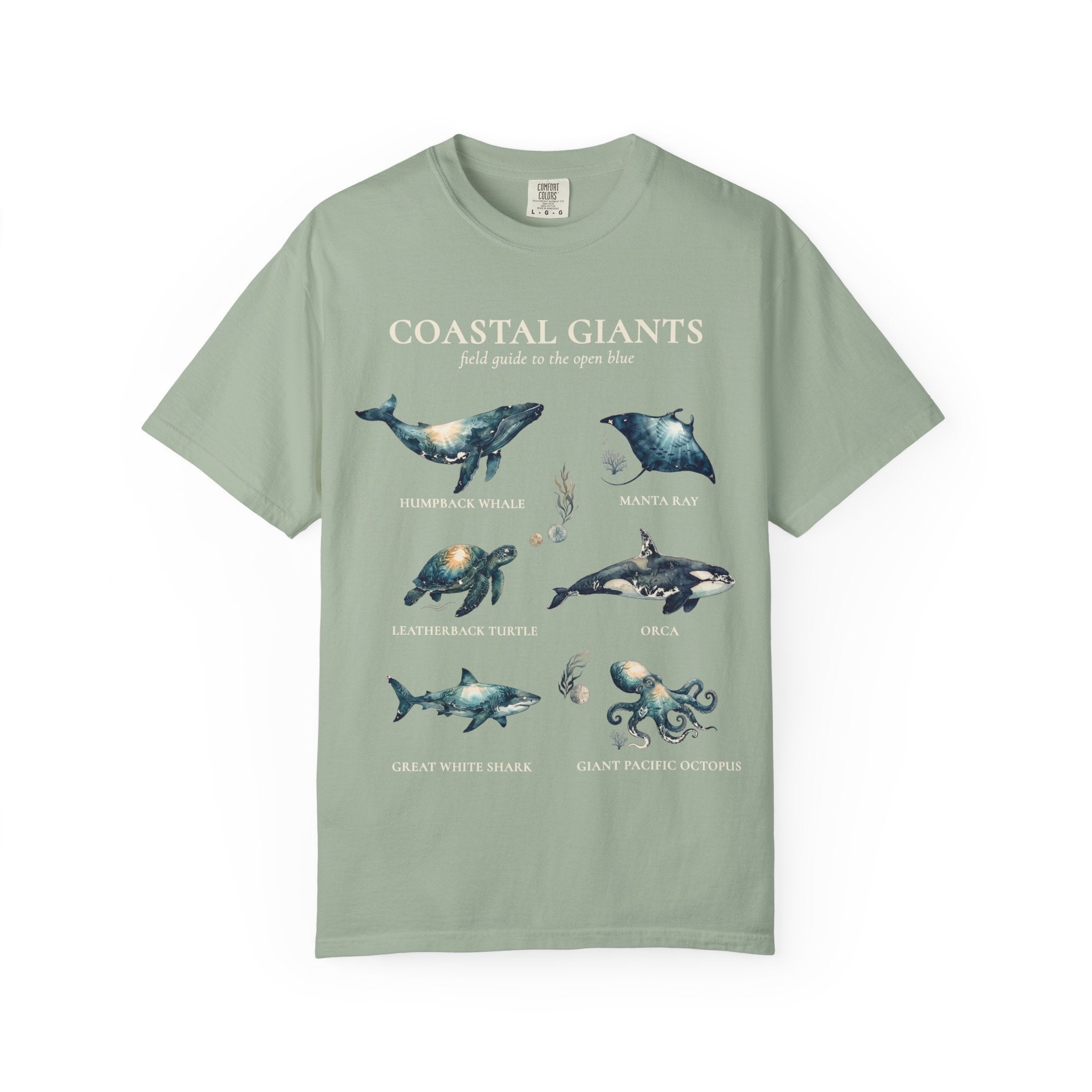 Vintage Ocean Creatures Sweatshirt, Marine Life Field Guide Crewneck, Whale Octopus Sea Turtle Ocean Lover Gift