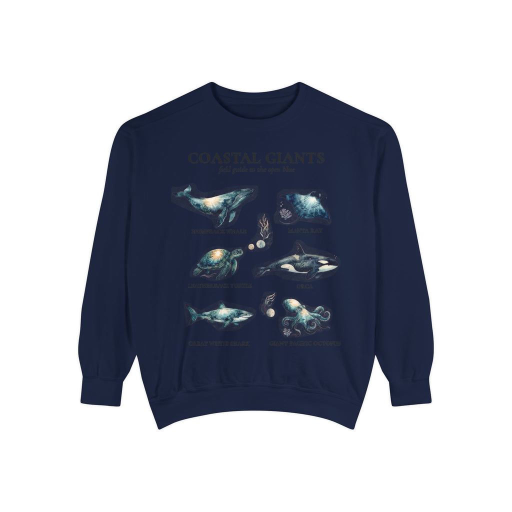 Coastal Giants Ocean Field Guide Shirt, Whale Manta Sea Turtle Tee, Marine Life Ocean Lover Gift, Nautical Sweatshirt