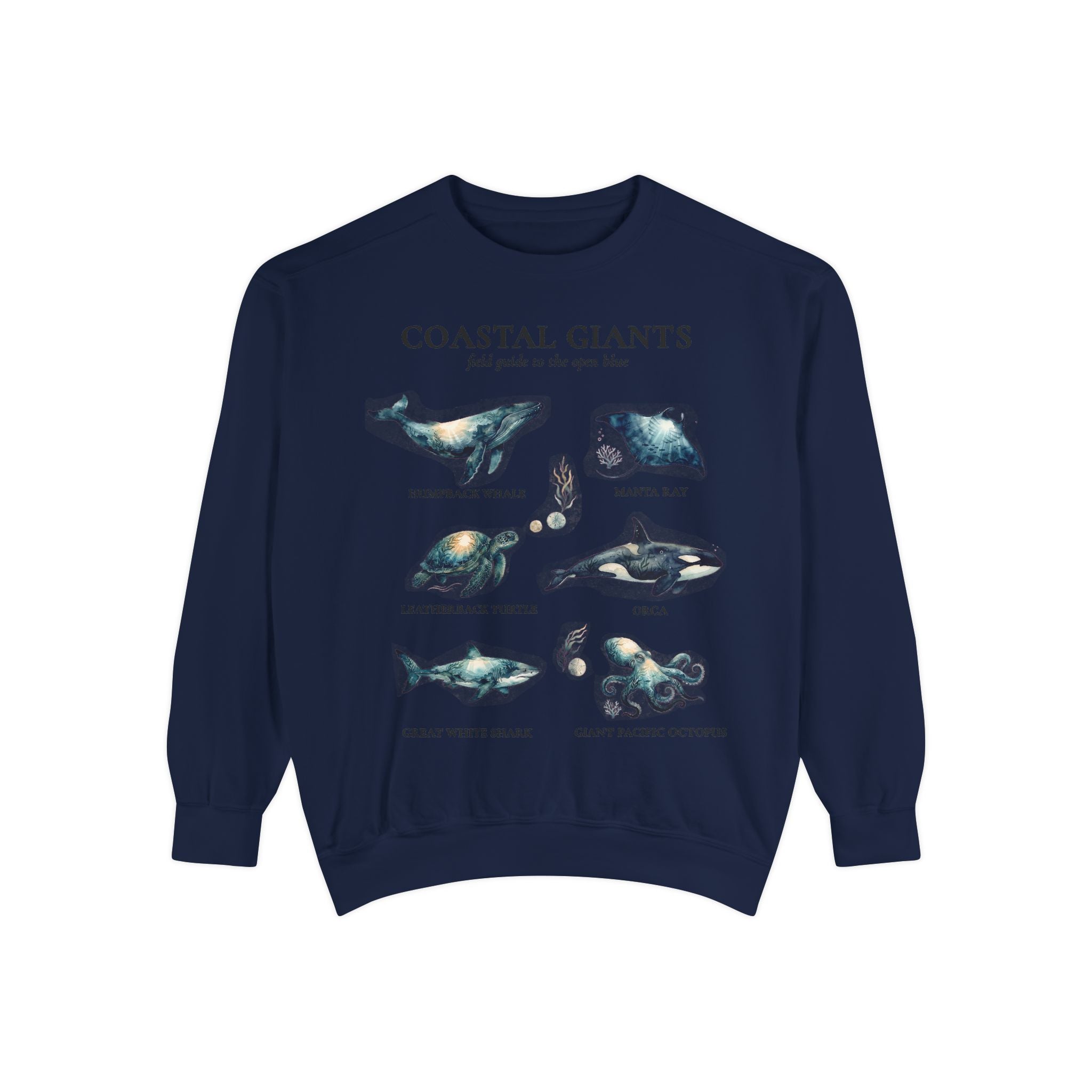 Coastal Giants Ocean Field Guide Shirt, Whale Manta Sea Turtle Tee, Marine Life Ocean Lover Gift, Nautical Sweatshirt