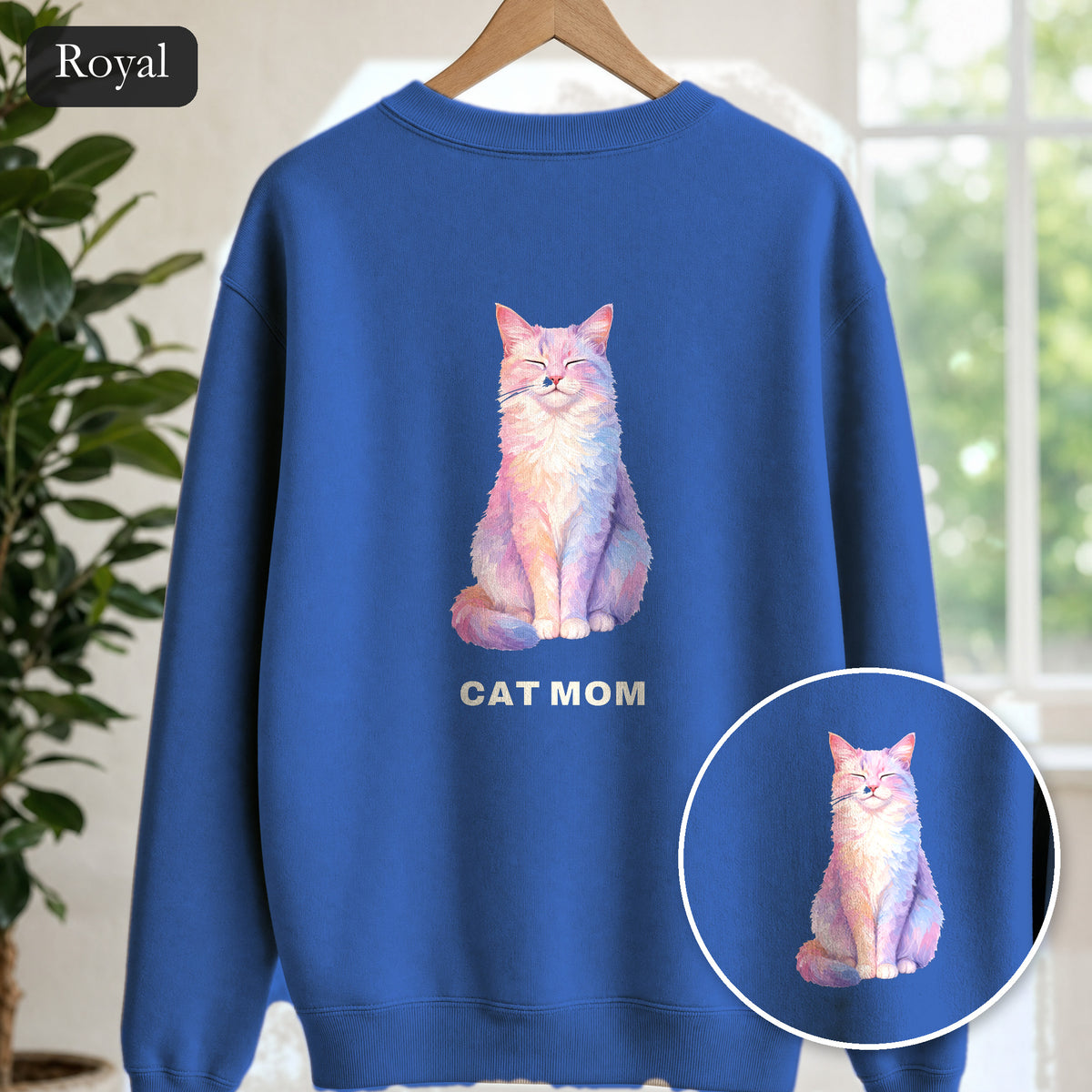 Cat Mom Shirt, Pastel Painterly Cat Tee, Cute Cat Lover Gift, Cat Owner Sweatshirt for Her
