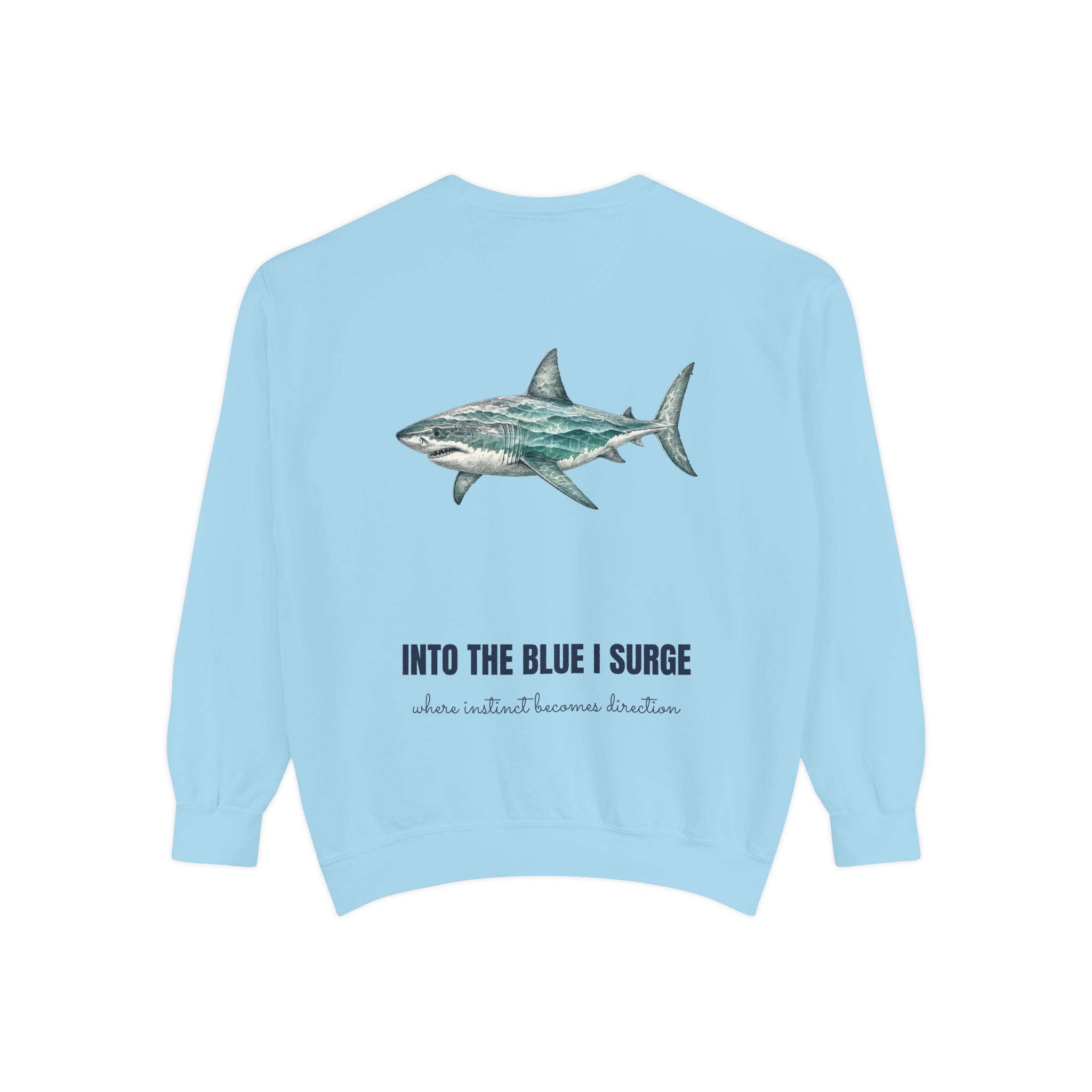 Into the Blue I Surge Shirt, Great White Shark Double Exposure Tee, Ocean Diver Sea Life Gift, Nautical Sweatshirt