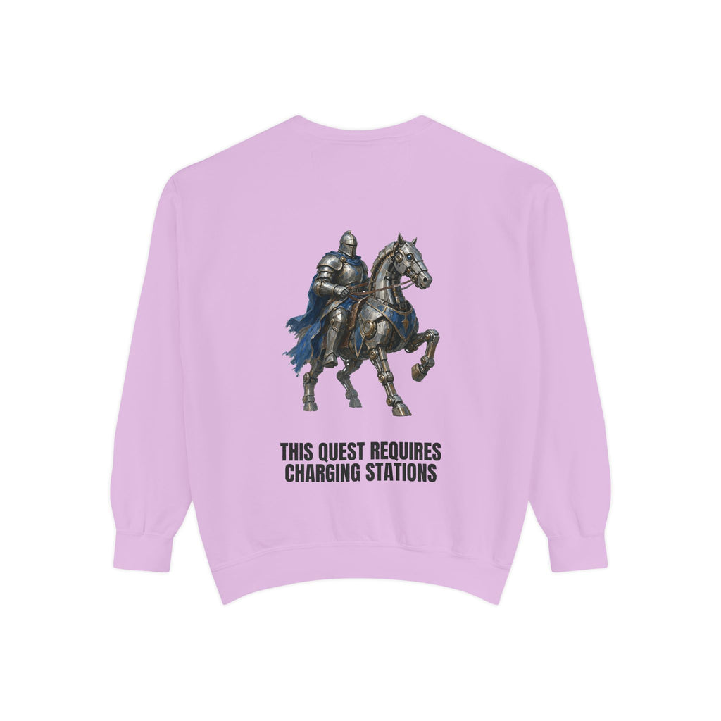 This Quest Requires Charging Stations Shirt, Knight Robot Horse Tee, Funny Gamer Tech Gift, Sci-Fi Fantasy Sweatshirt