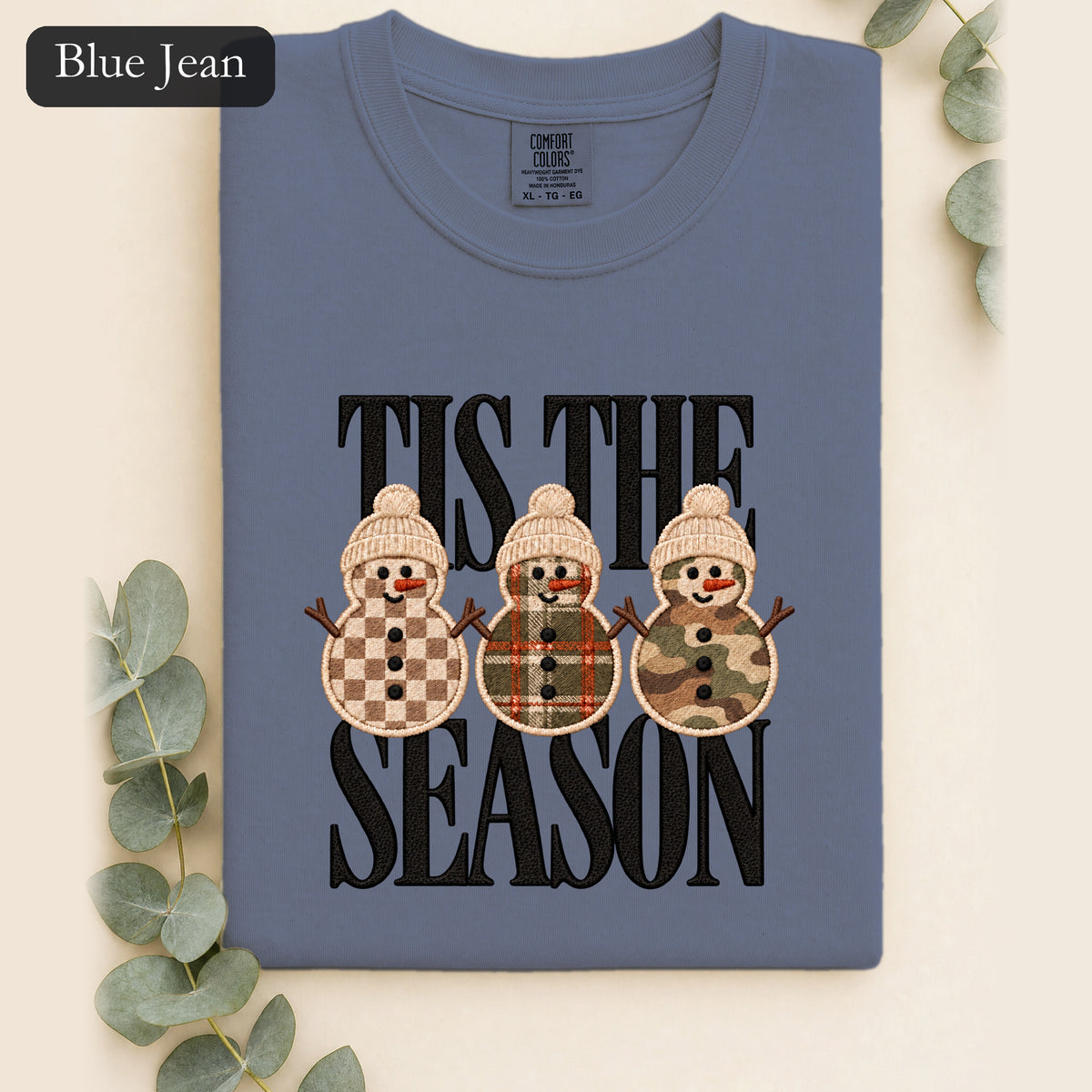 Plaid Snowmen Trio Shirt | Cozy Winter Snowman Design