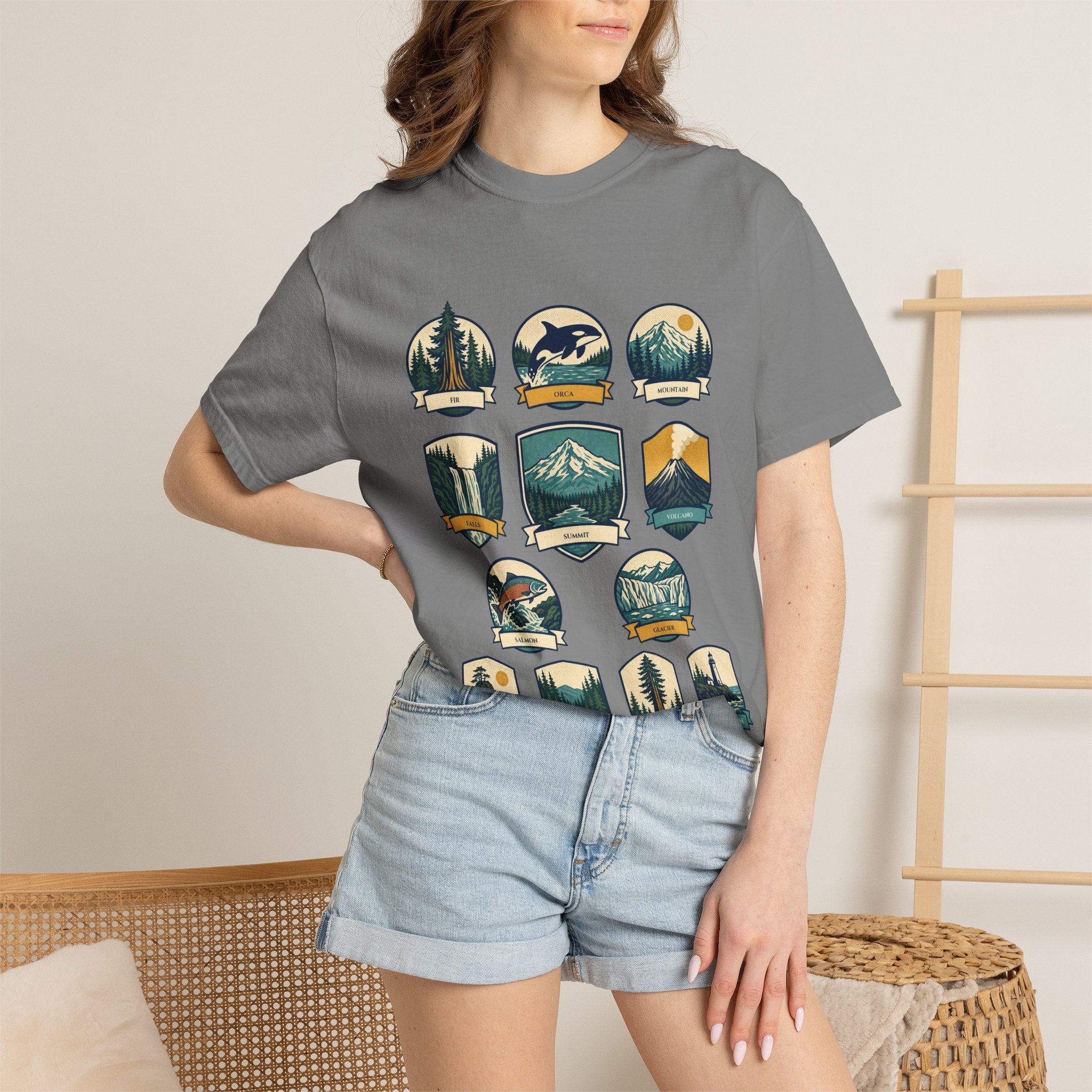 Pacific Northwest Shirt, PNW National Parks Badge Tee, Hiking Camping Gift, Retro Outdoor Adventure Sweatshirt