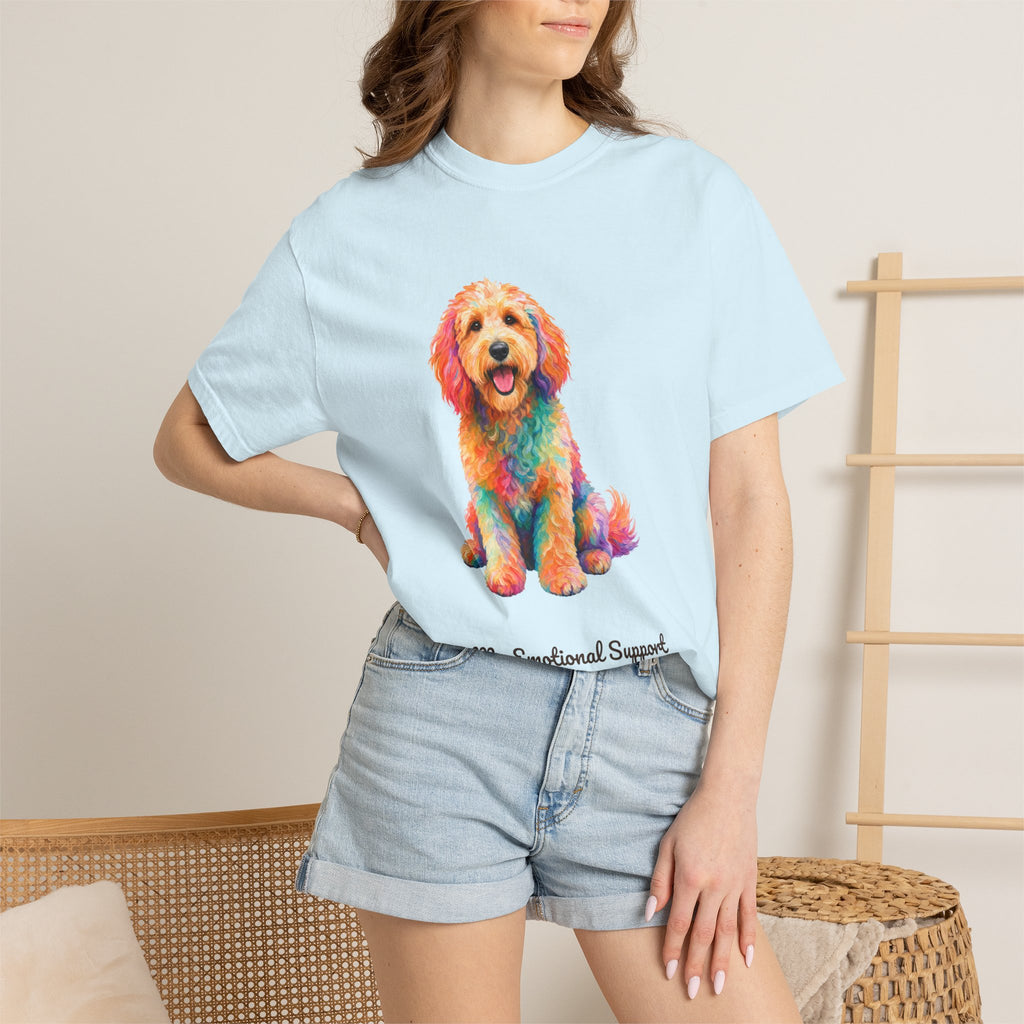 Goldendoodle Shirt, My Emotional Support Human Is Offline Tee, Funny Doodle Dog Mom Gift, Painterly Dog Lover Sweatshirt