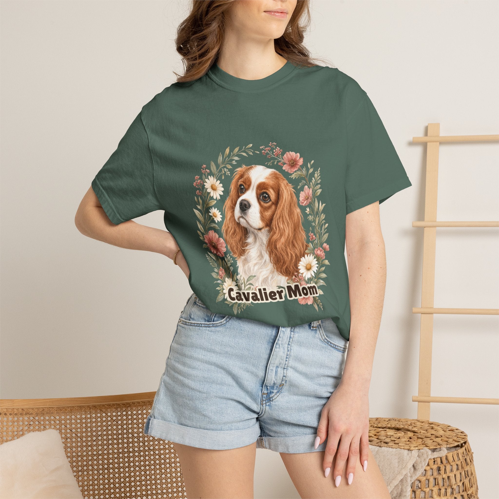 Cavalier Mom Shirt, Cavalier King Charles Spaniel Tee, Dog Mom Gift, Wildflower Dog Lover Sweatshirt