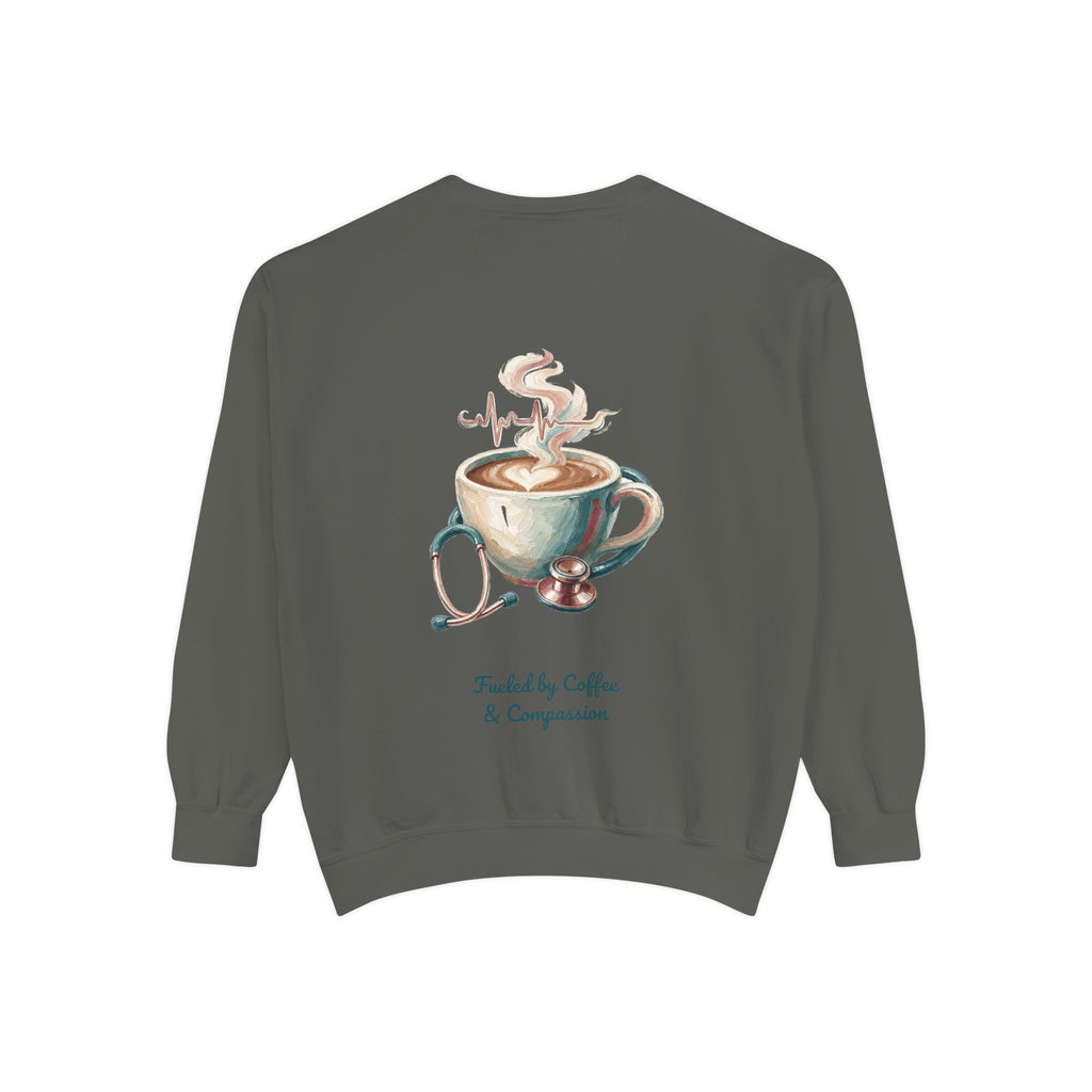 Nurse Shirt, Fueled by Coffee and Compassion Tee, Nurse Week RN Gift, Painterly Nurse Coffee Sweatshirt