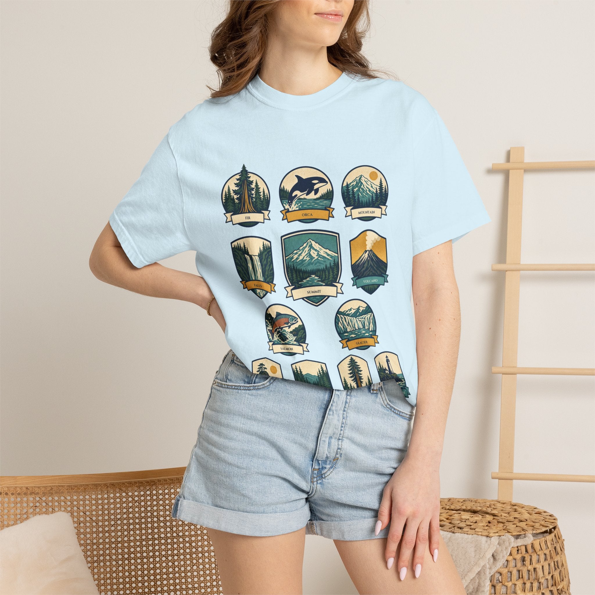 Pacific Northwest Shirt, PNW National Parks Badge Tee, Hiking Camping Gift, Retro Outdoor Adventure Sweatshirt